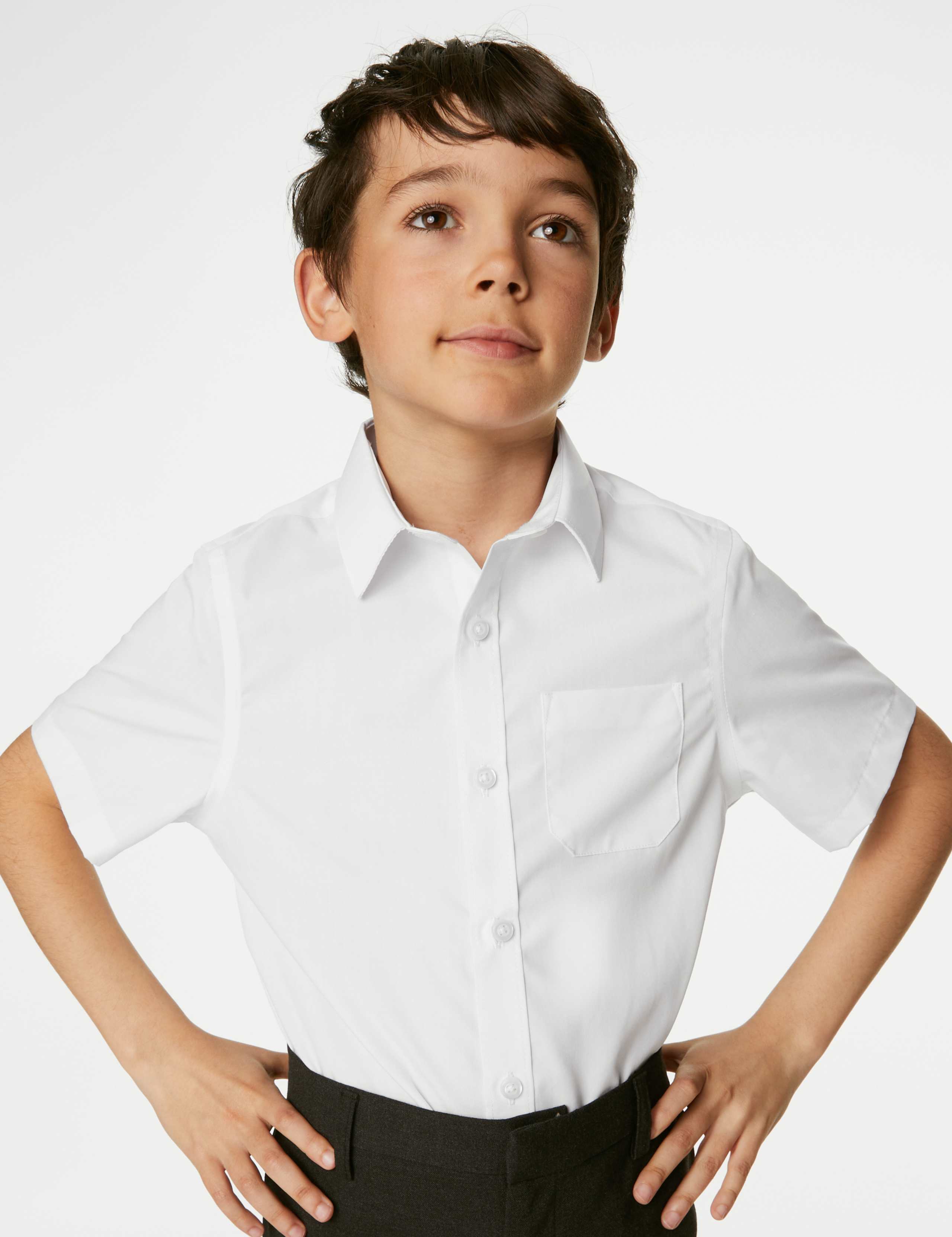 2 Pack Boys' Non-Iron School Shirts (2-18 Yrs) 1 of 7