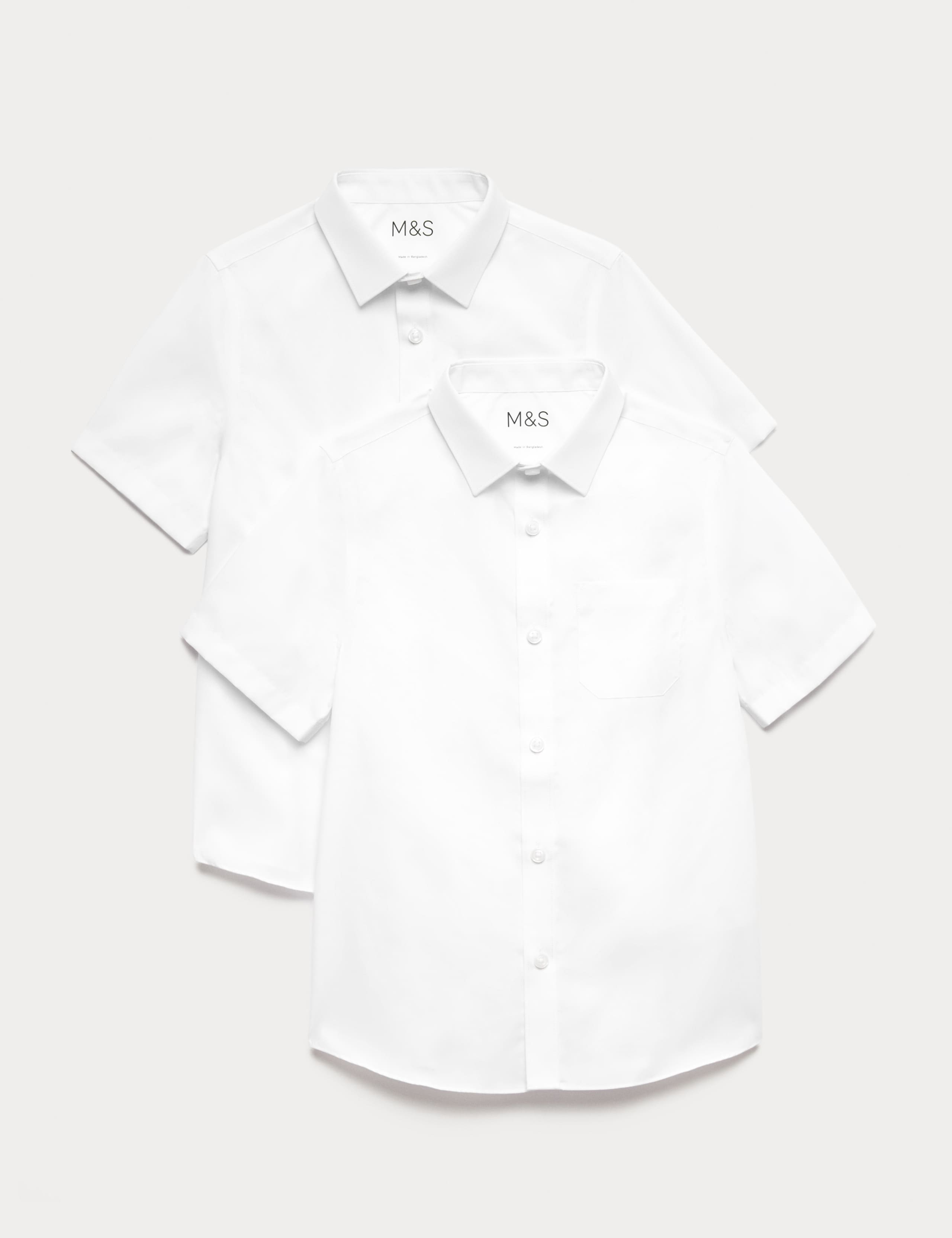 2 Pack Boys' Regular Fit Non Iron School Shirts 1 of 5