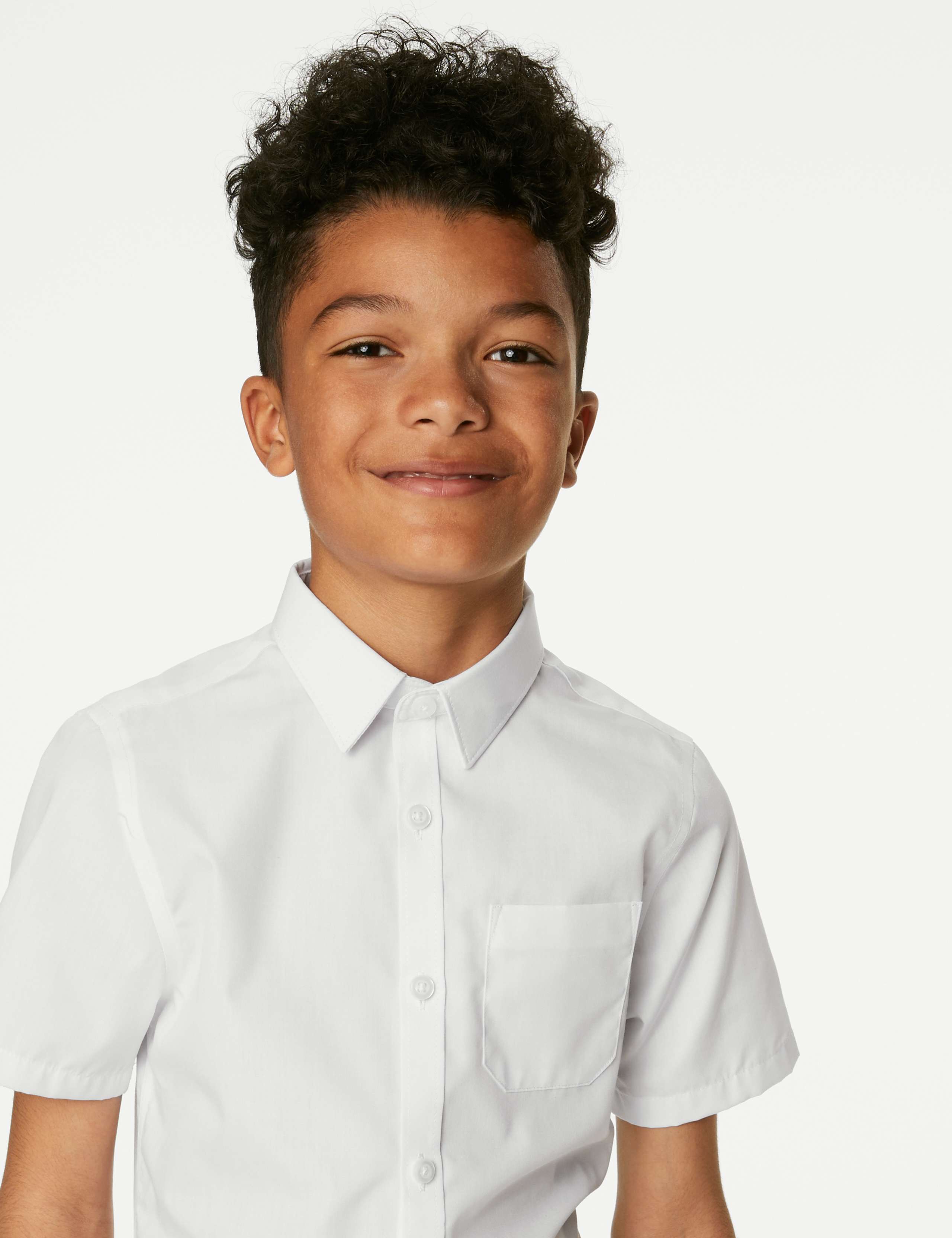 2 Pack Boys' Slim Fit Non-Iron School Shirts (2-18 Yrs) 1 of 5