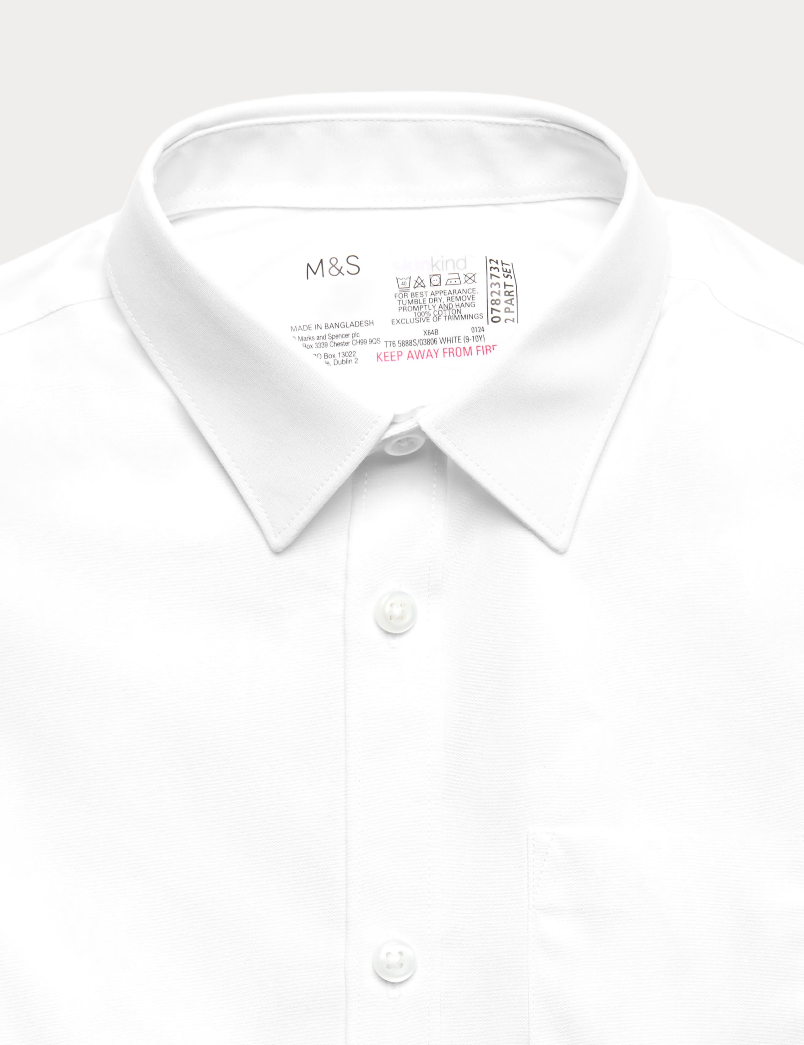 2 Pack Boys' Regular Fit Cotton School Shirts (2-18 Yrs) 3 of 3