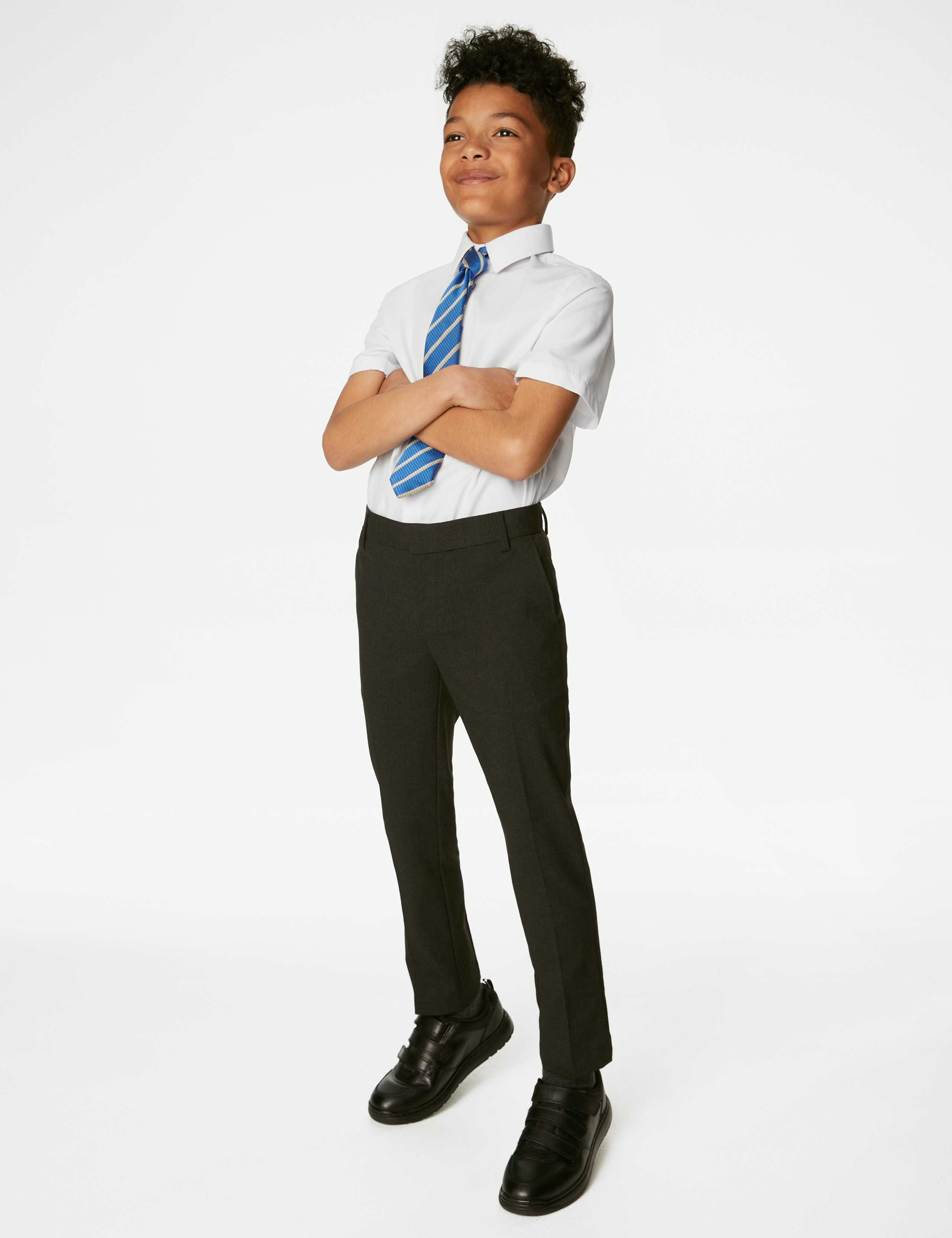 3pk Boys' Easy Dressing Easy Iron School Shirts (3-18 Yrs) 3 of 6