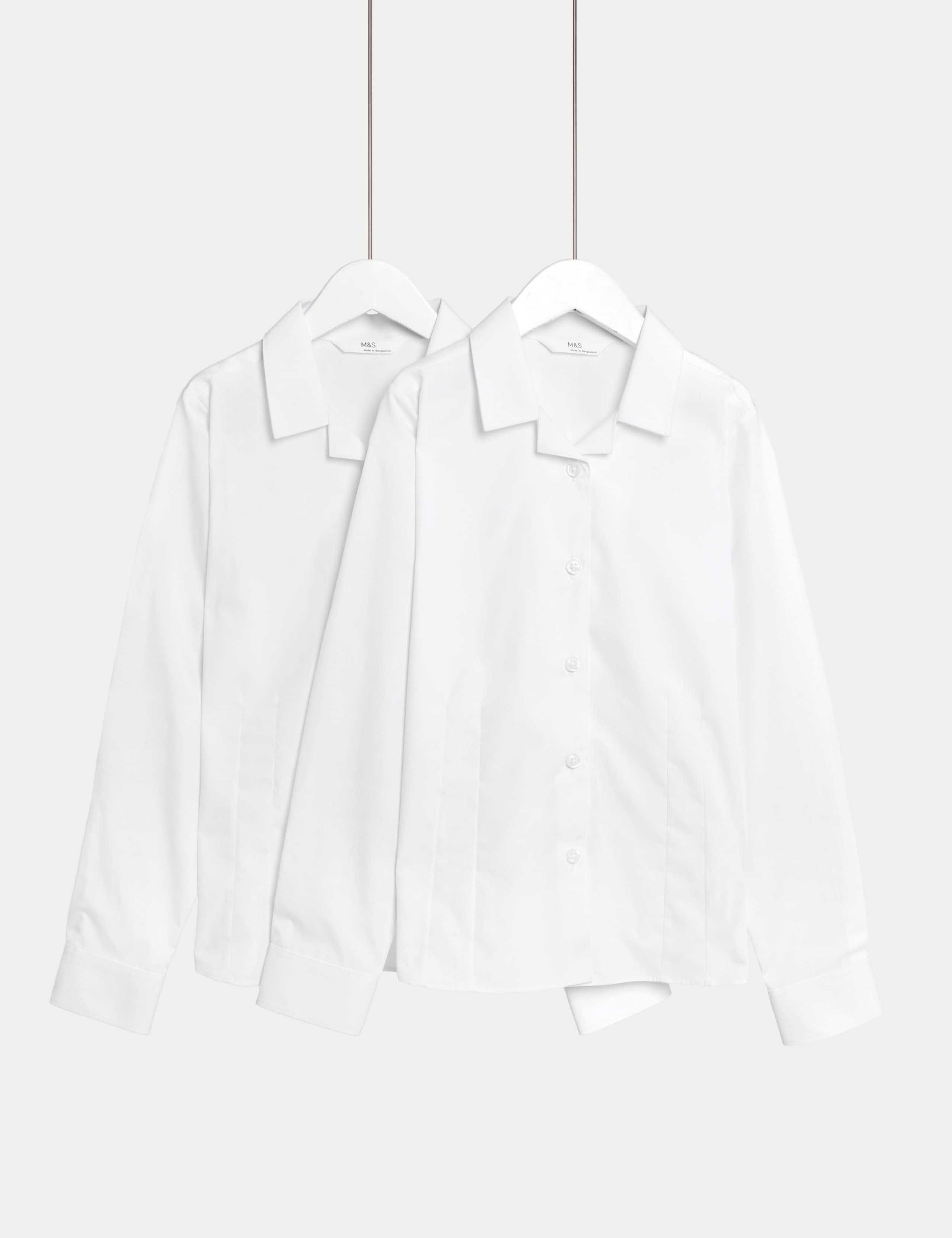 2 Pack Girls' Cotton Blend School Blouses (2-18 Yrs) 2 of 2