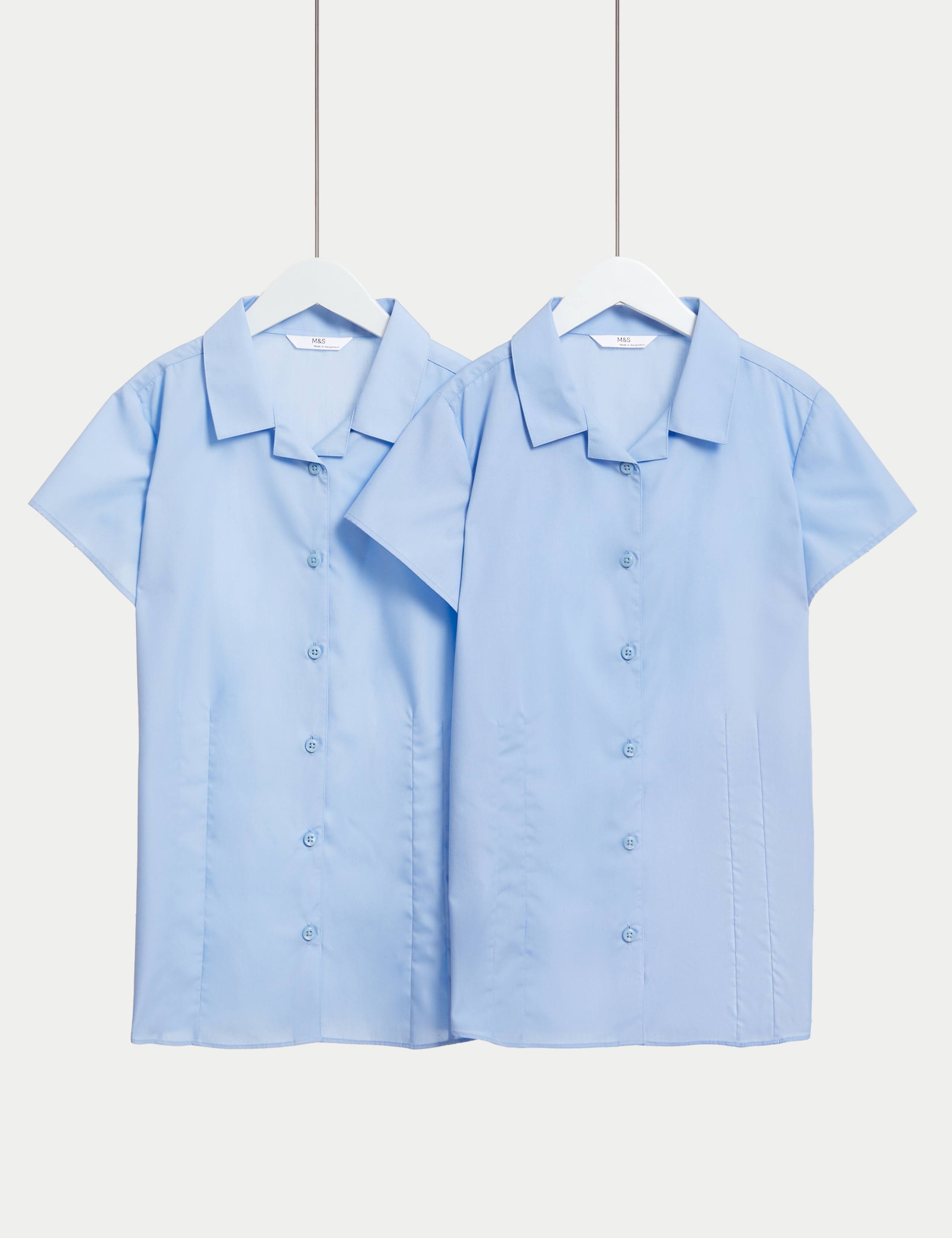 2pk Girls' Easy Iron Revere School Shirts (2-16 Yrs) 2 of 5