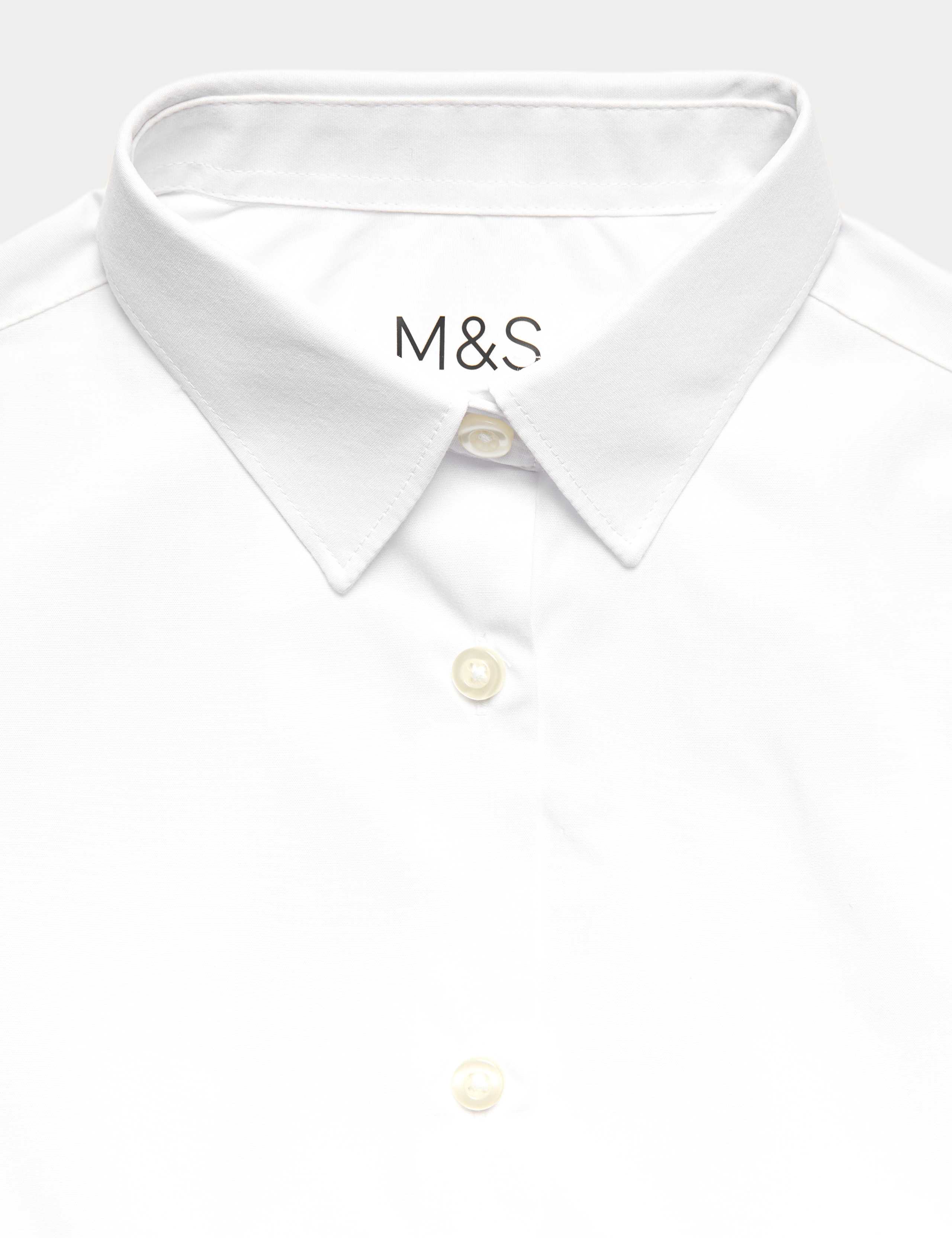 3 Pack Girls' Longer Length Easy Iron School Shirts (4-18 Yrs) 3 of 3