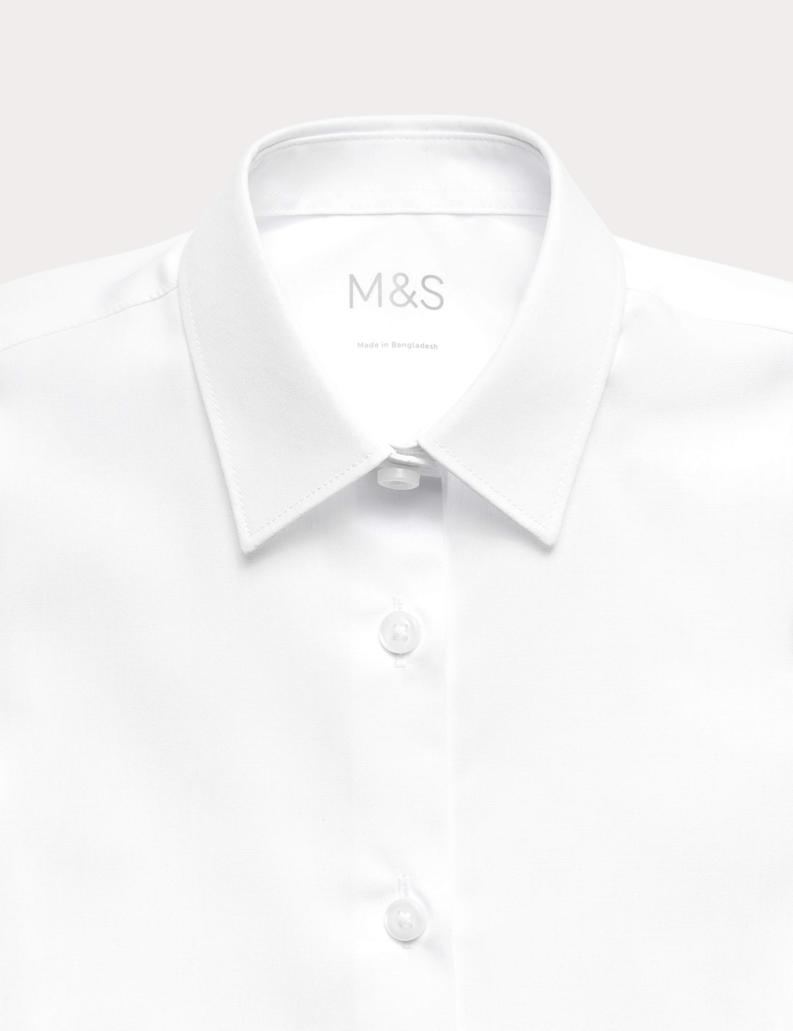 3 Pack Girls' Plus Fit Easy Iron School Shirts (4-18 Yrs) 3 of 3