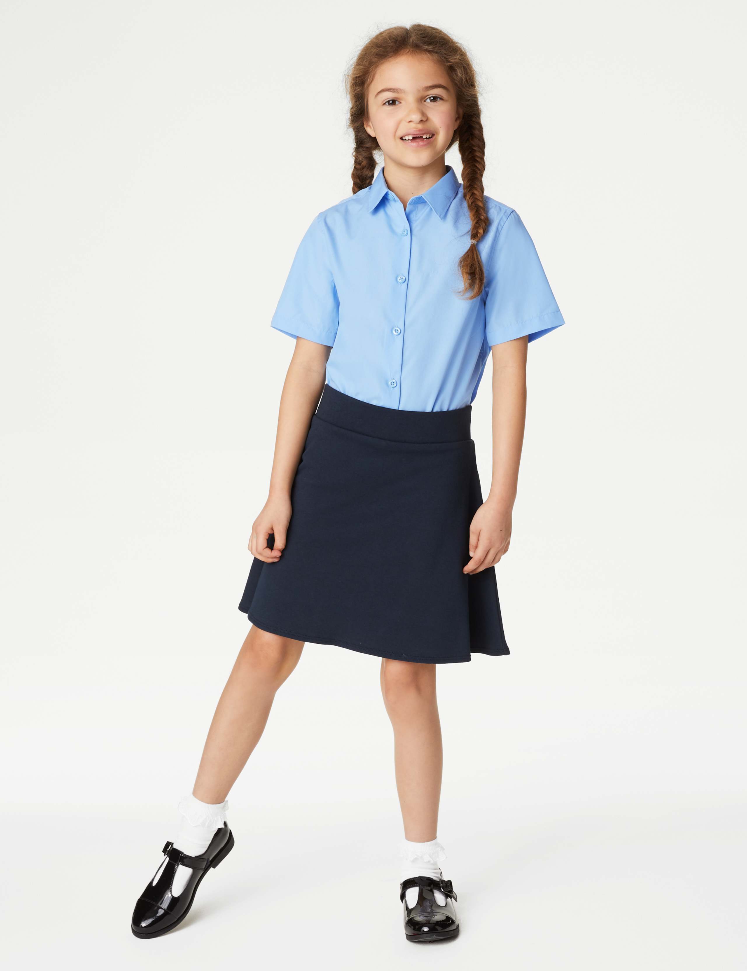 3pk Girls' Easy Iron School Shirts (2-16 Yrs) 3 of 5