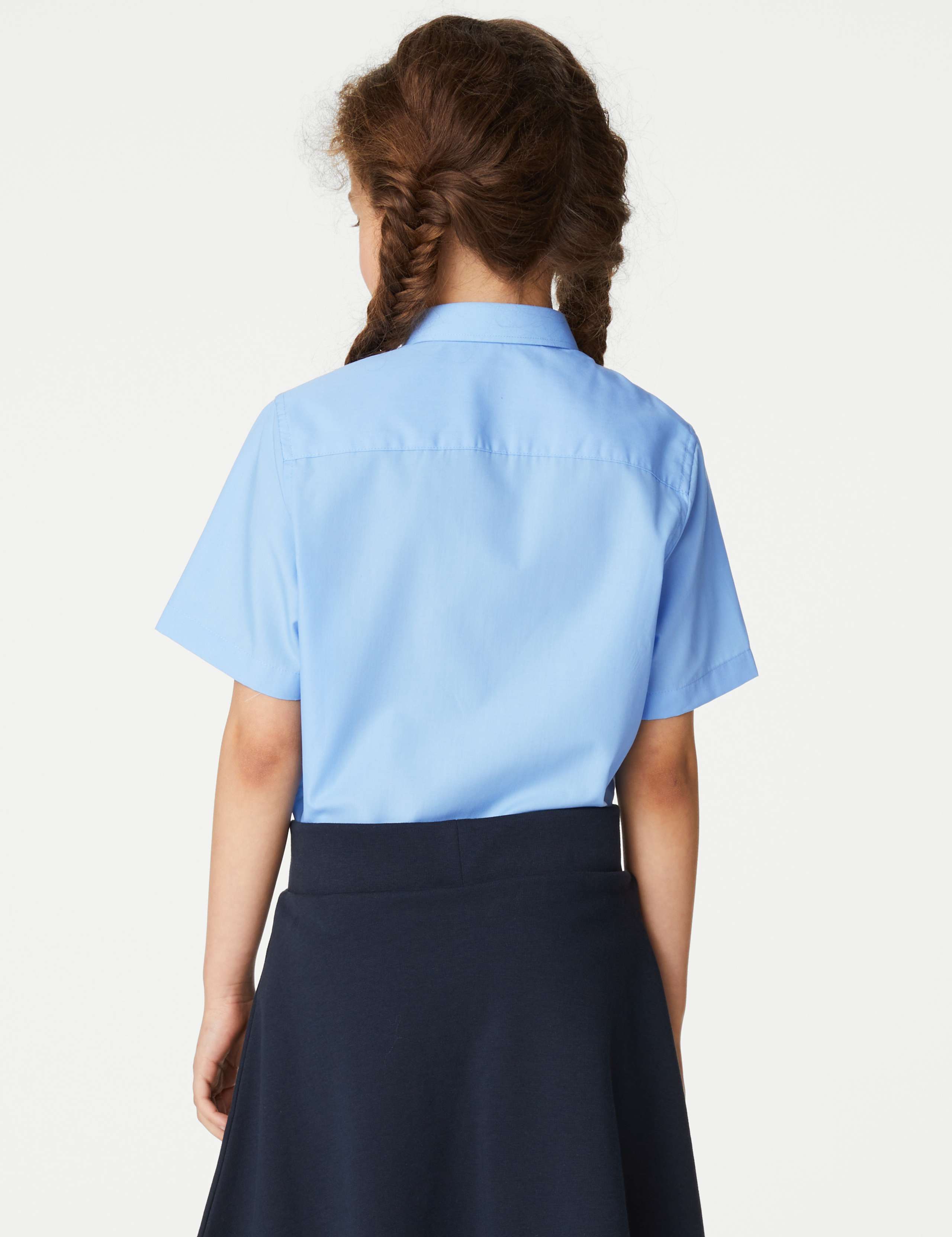 3pk Girls' Easy Iron School Shirts (2-16 Yrs) 5 of 5