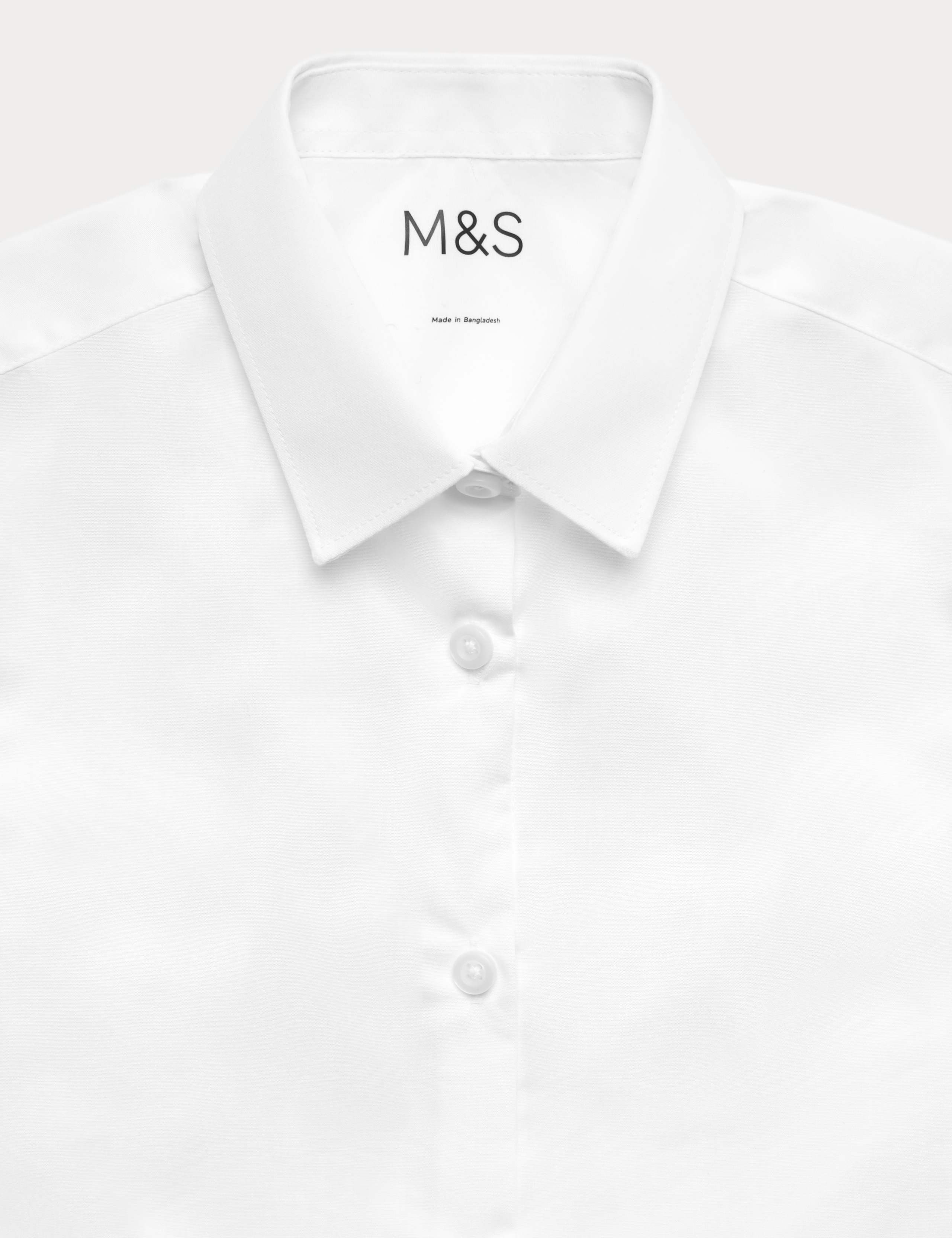 3 Pack Girls' Slim Fit Easy Iron School Shirts (2-16 Yrs) 3 of 3