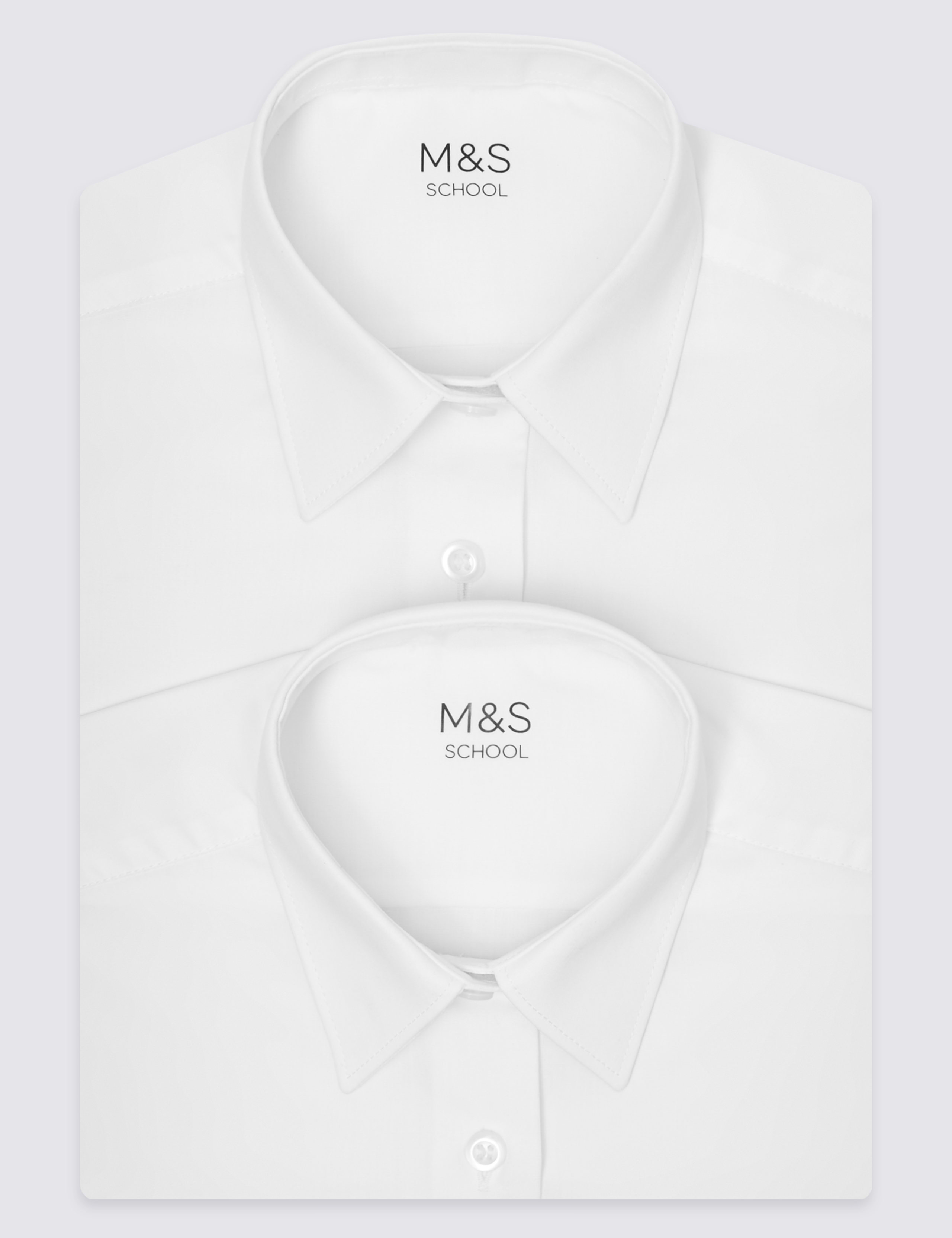 2 Pack Girls' Plus Fit Non-Iron Blouses 1 of 3