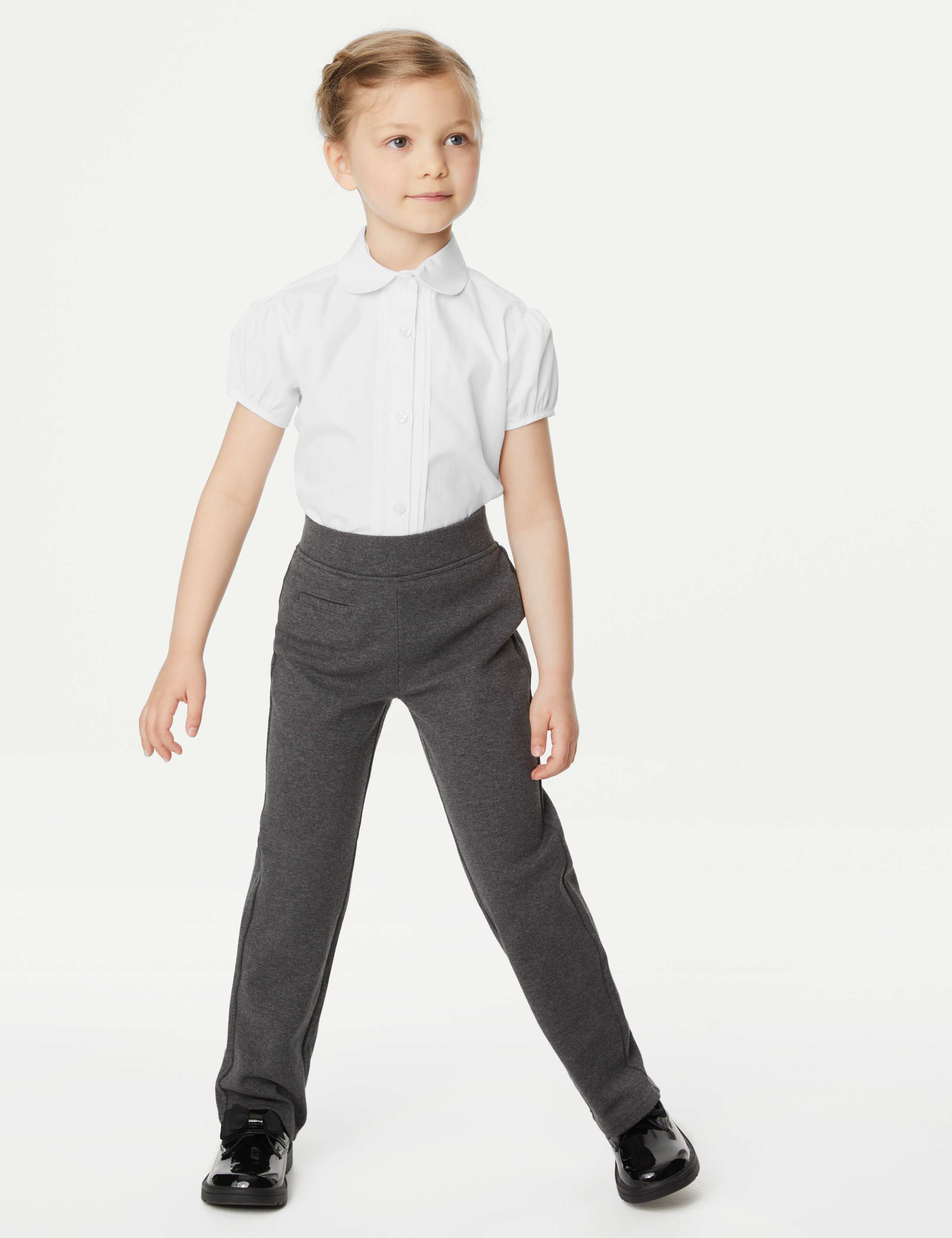 2pk Girls' Pintuck Easy Iron School Shirts (2-16 Yrs) 4 of 5