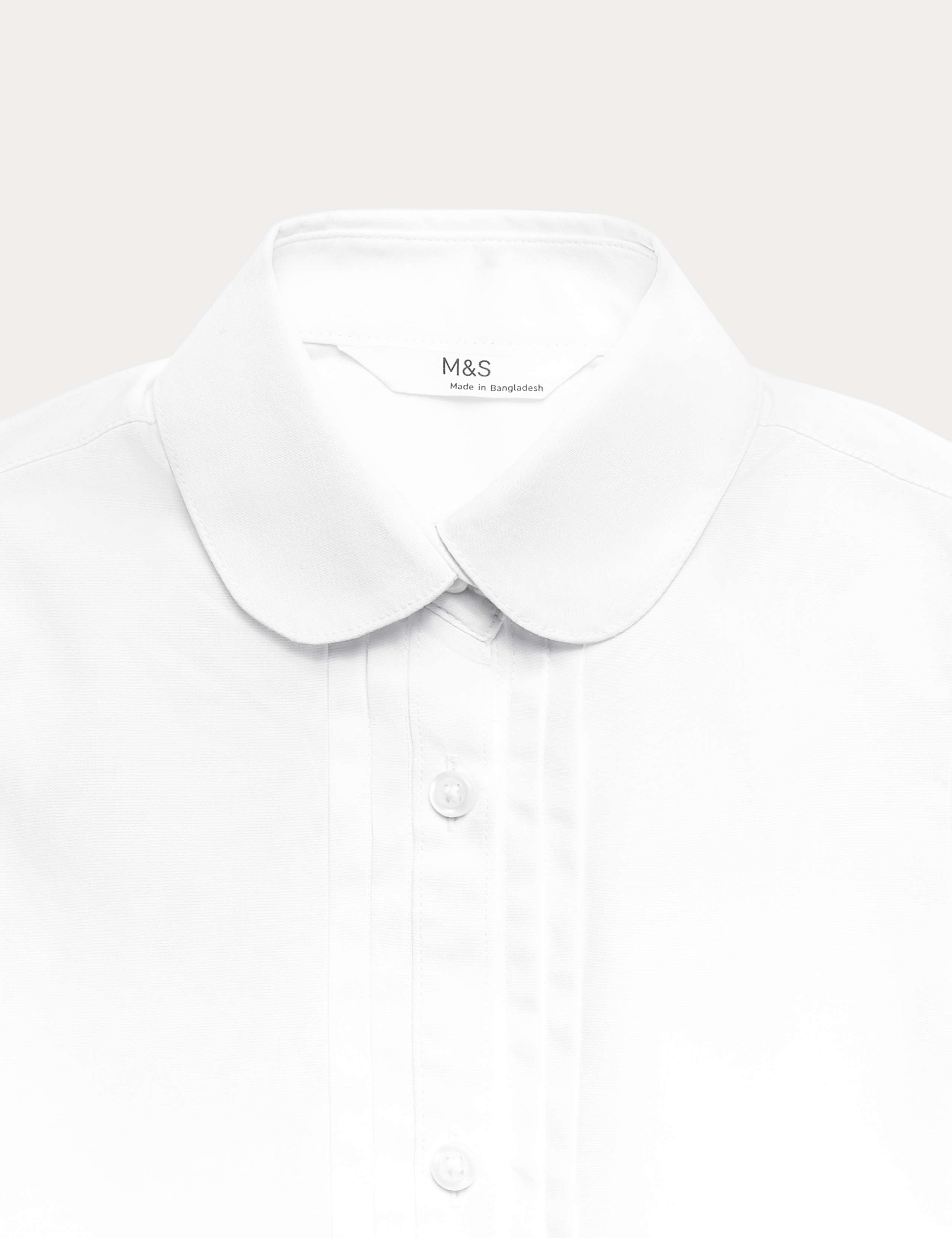 2 Pack Girls' Pintuck Easy Iron School Shirts (2-16 Yrs) 3 of 3