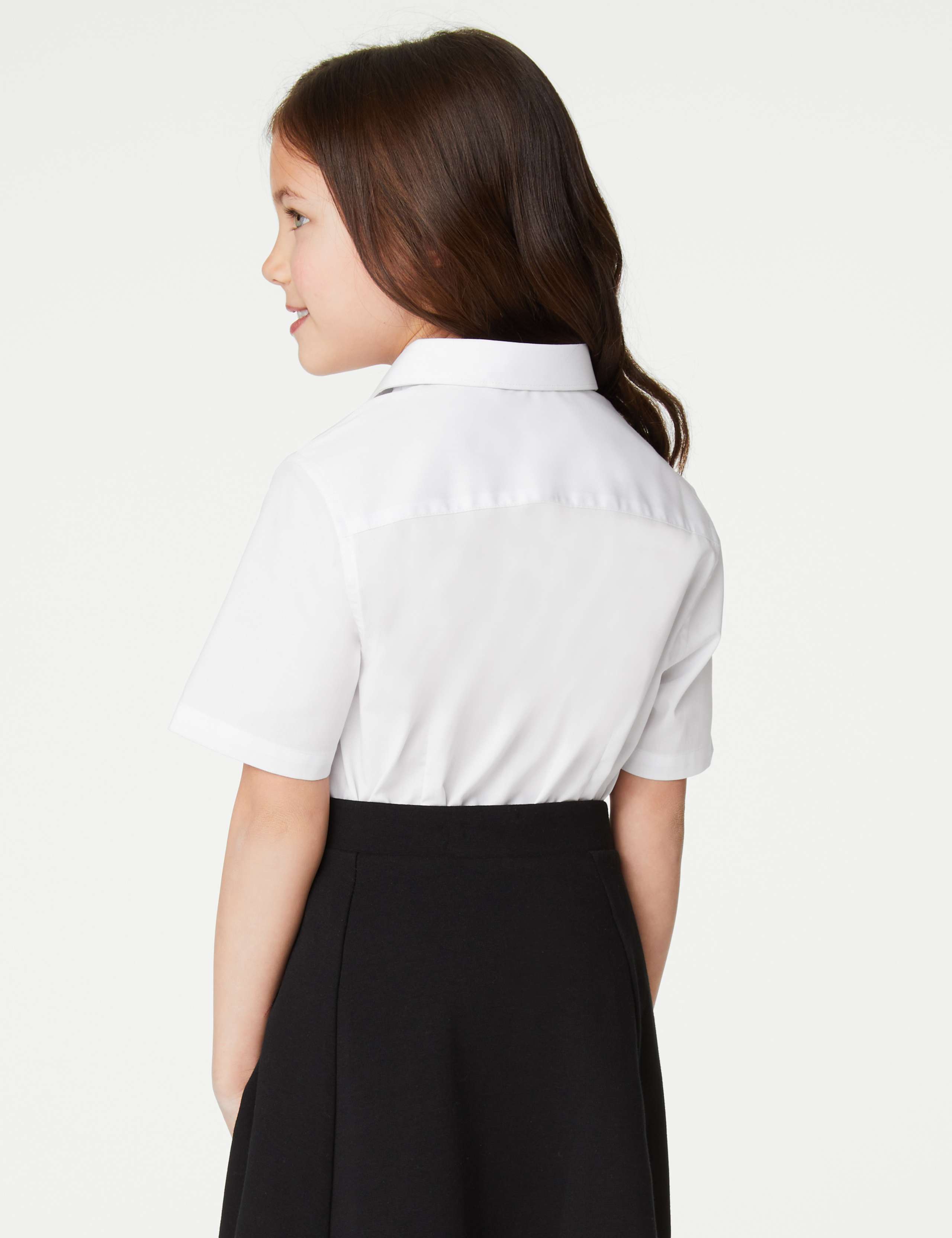 2 Pack Girls' Skinny Fit School Shirts (2-18 Yrs) 5 of 5