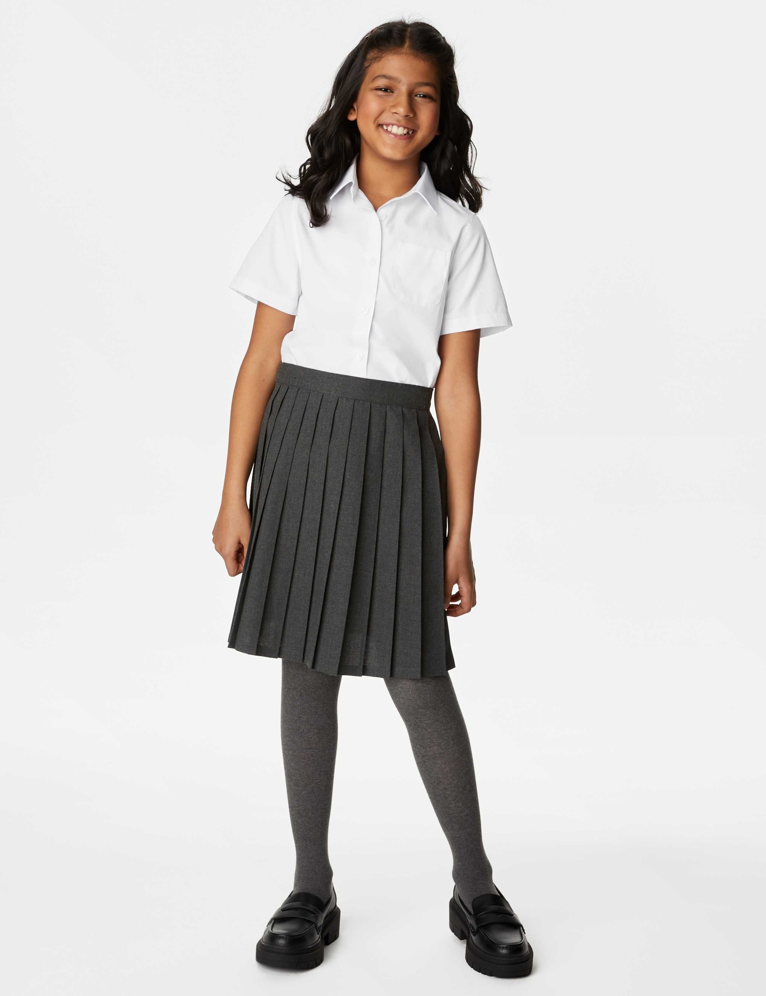 2pk Girls’ Regular Fit Cotton School Shirts (2-18 Yrs) 3 of 5
