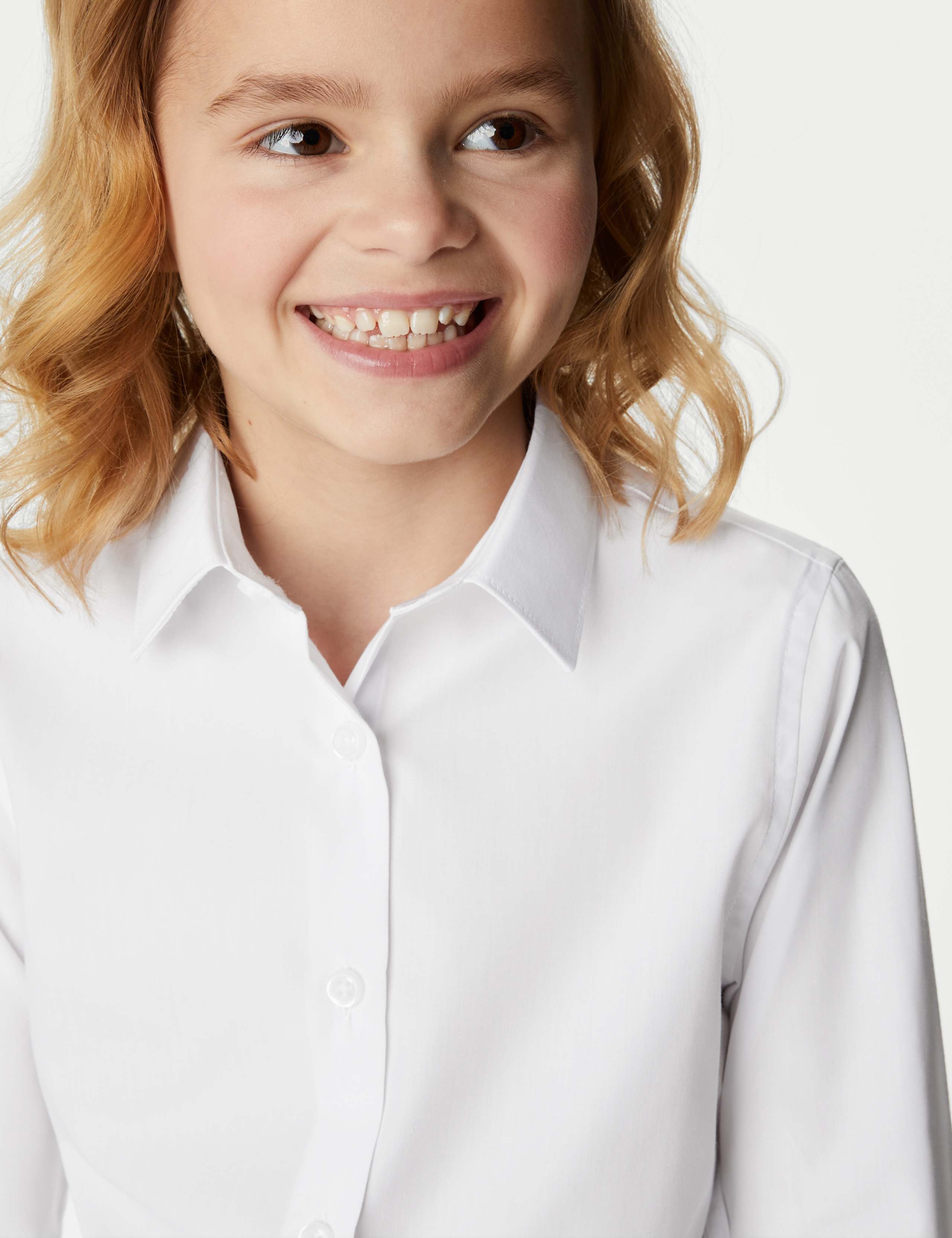 3pk Girls' Longer Length Easy Iron School Shirts (4-18 Yrs) 4 of 6