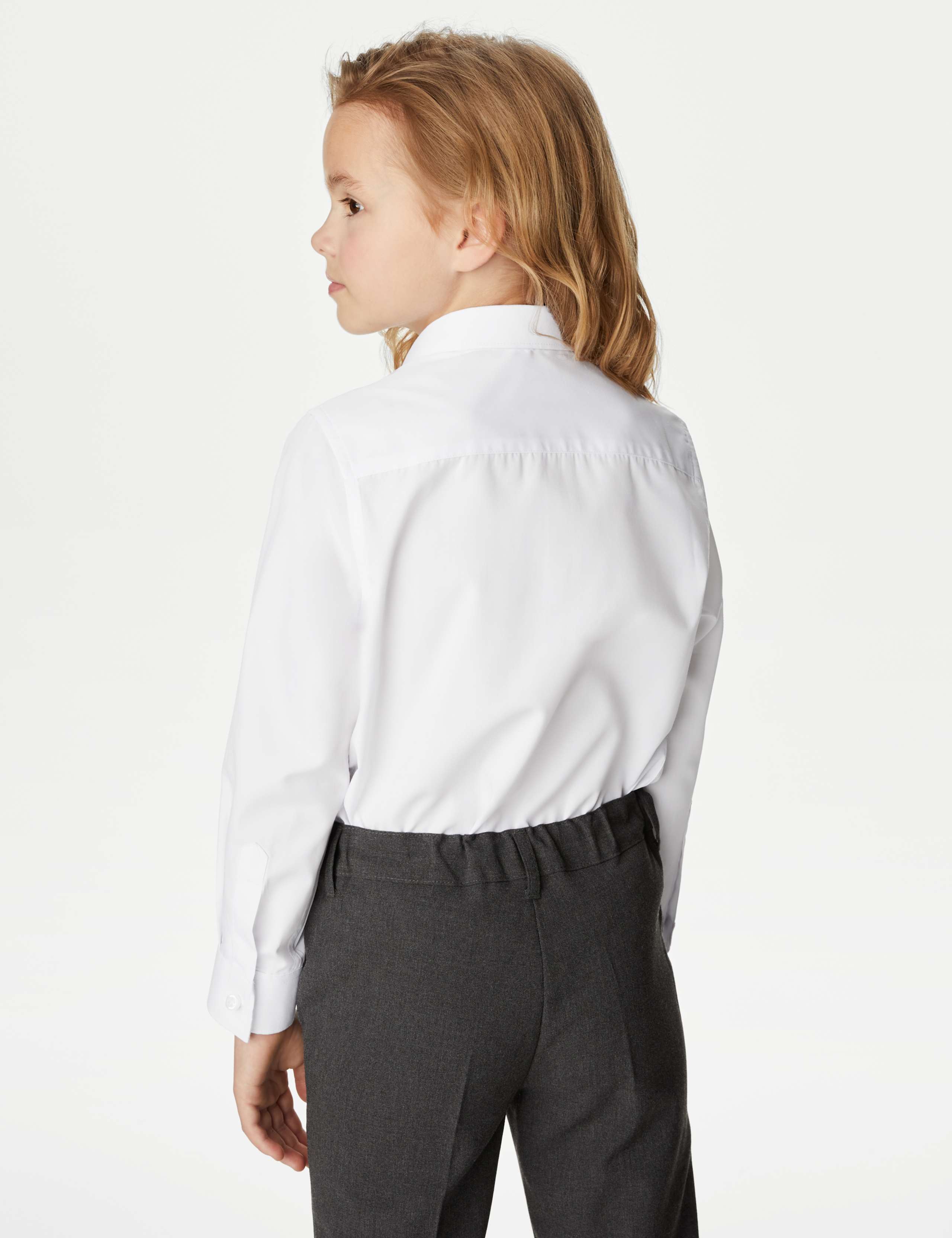 3 Pack Girls' Plus Fit Easy Iron School Shirts (4-18 Yrs) 5 of 6