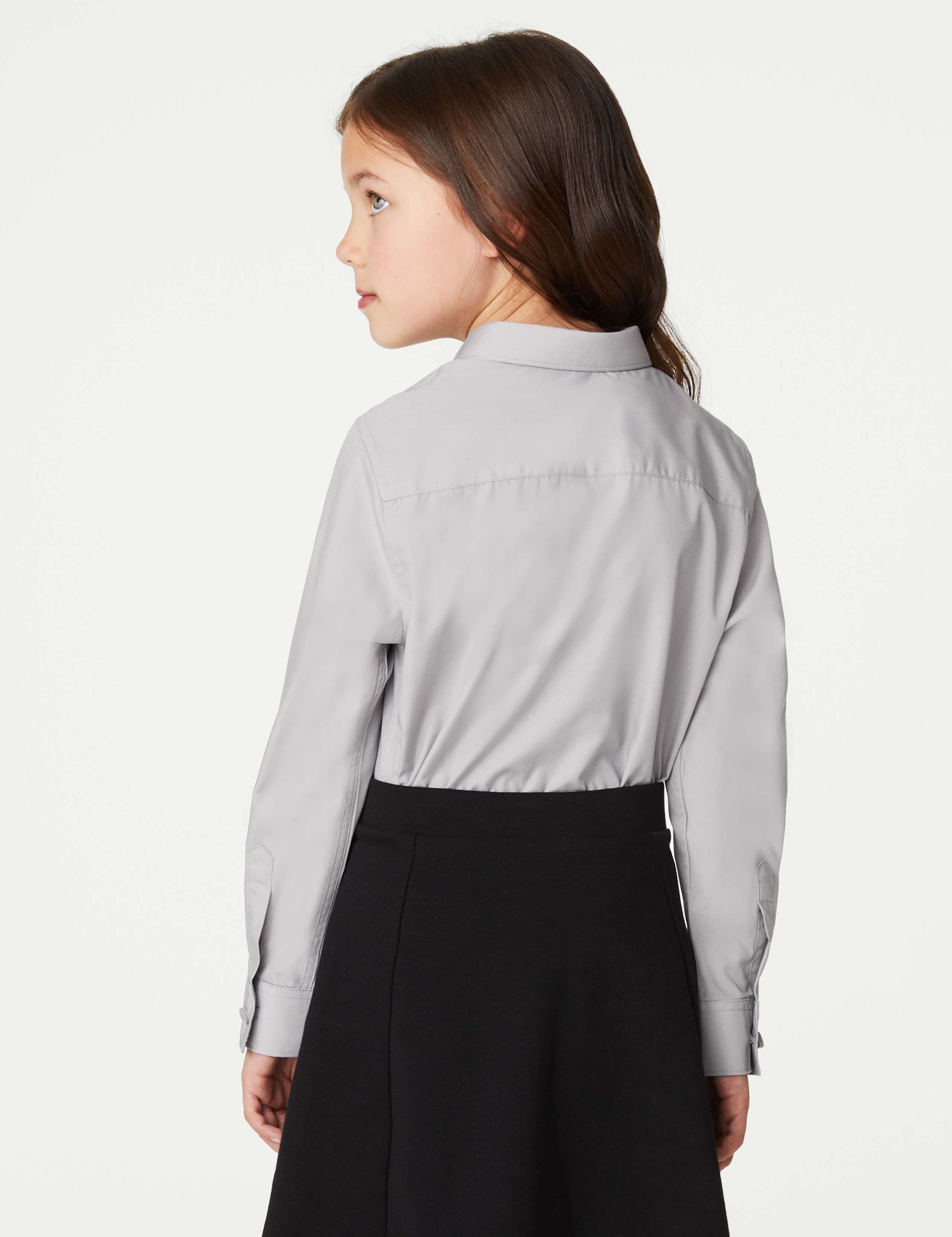 3 Pack Girls' Easy Iron School Shirts (2-16 Yrs) 5 of 6