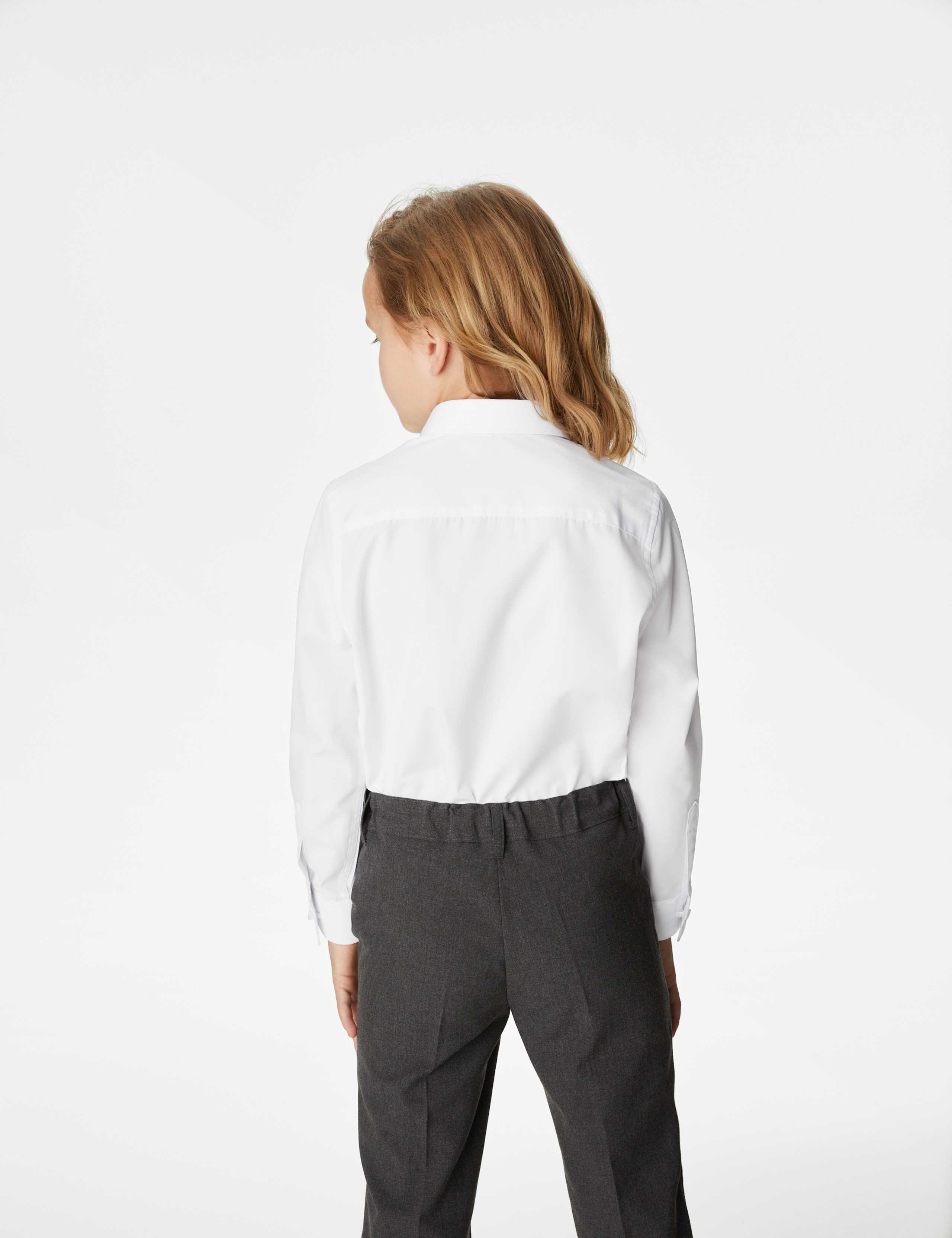 3 Pack Girls' Easy Iron School Shirts (2-16 Yrs) 5 of 6