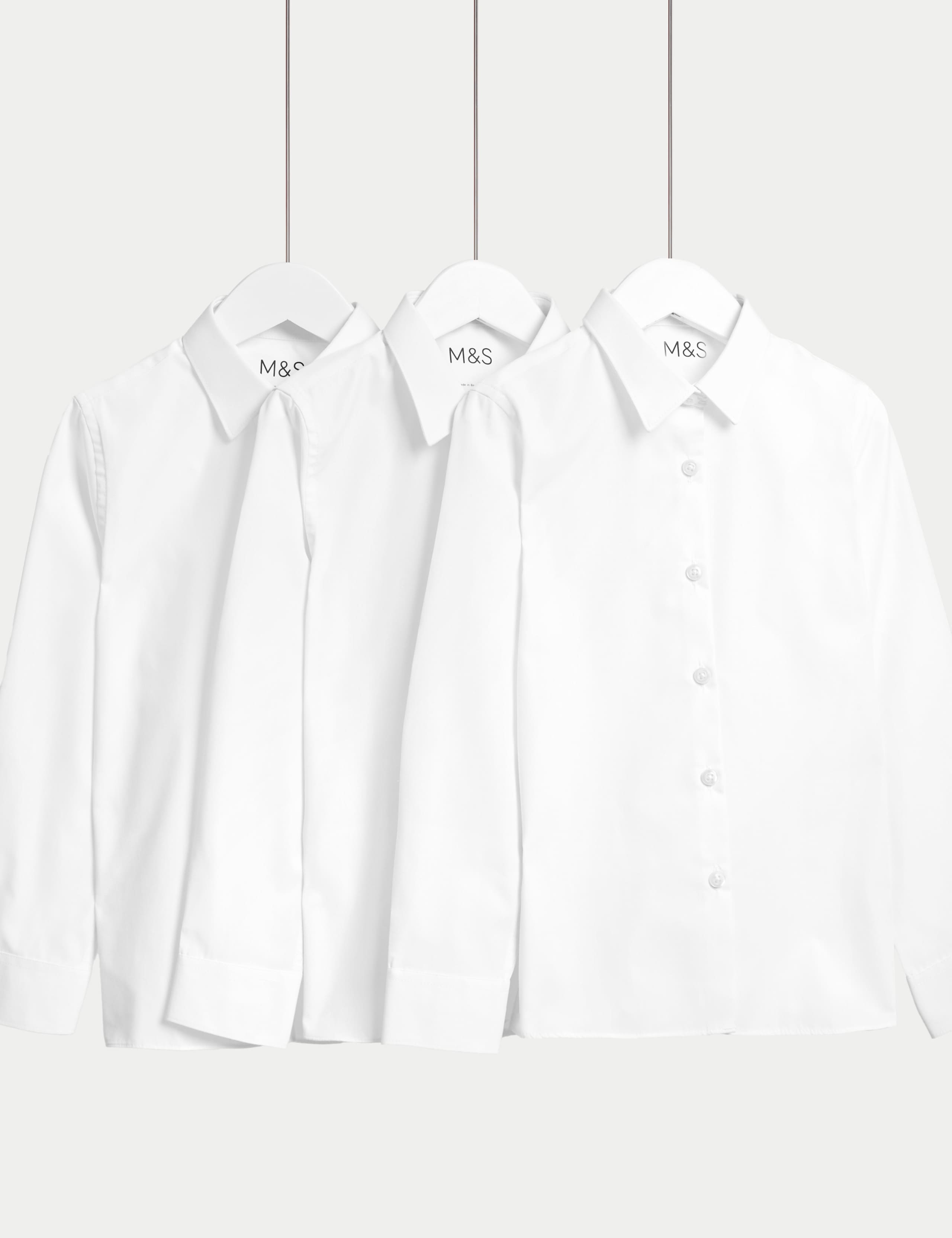 3pk Girls' Easy Iron School Shirts (2-16 Yrs) 2 of 6