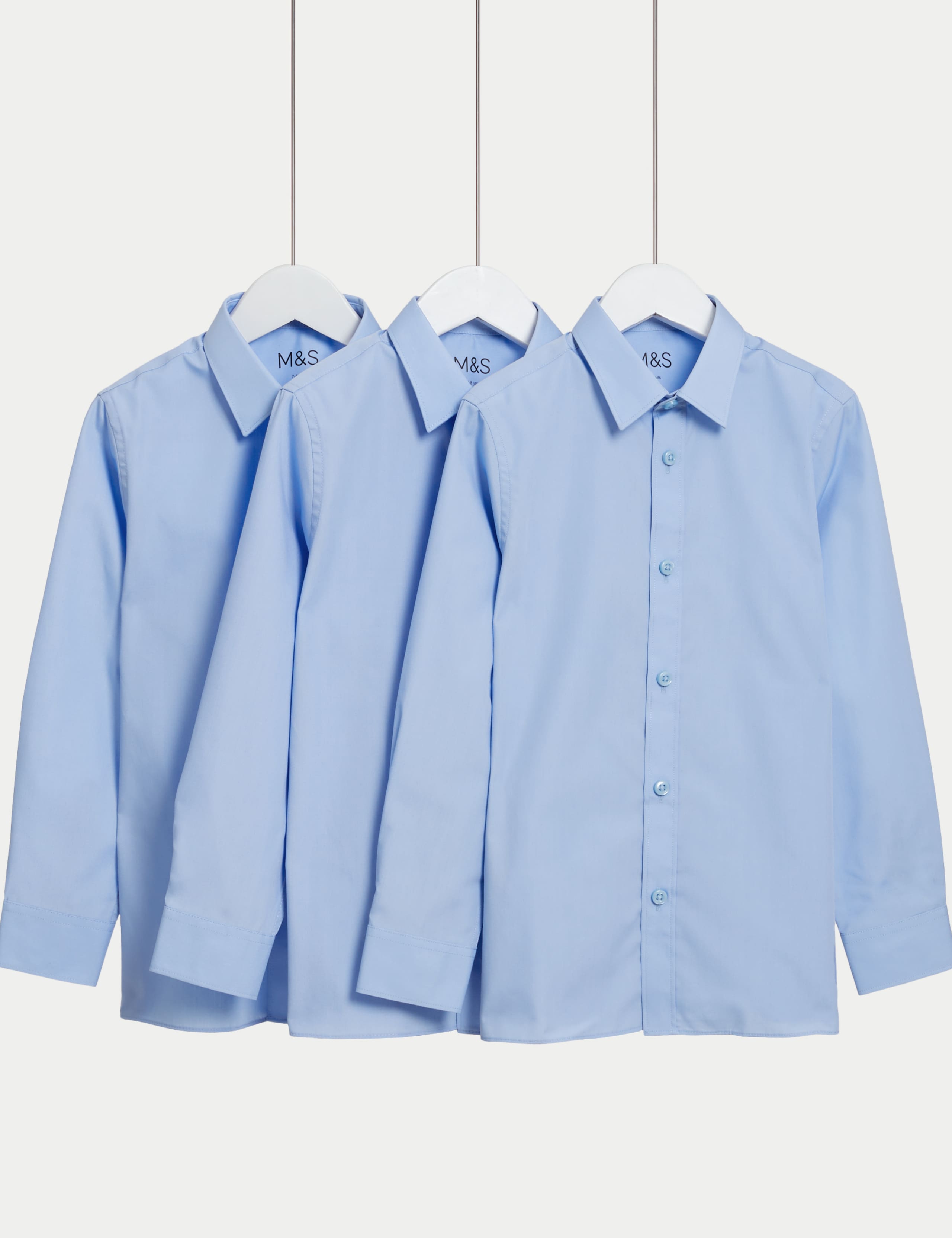 3 Pack Girls' Slim Fit Easy Iron School Shirts (2-16 Yrs) 2 of 3
