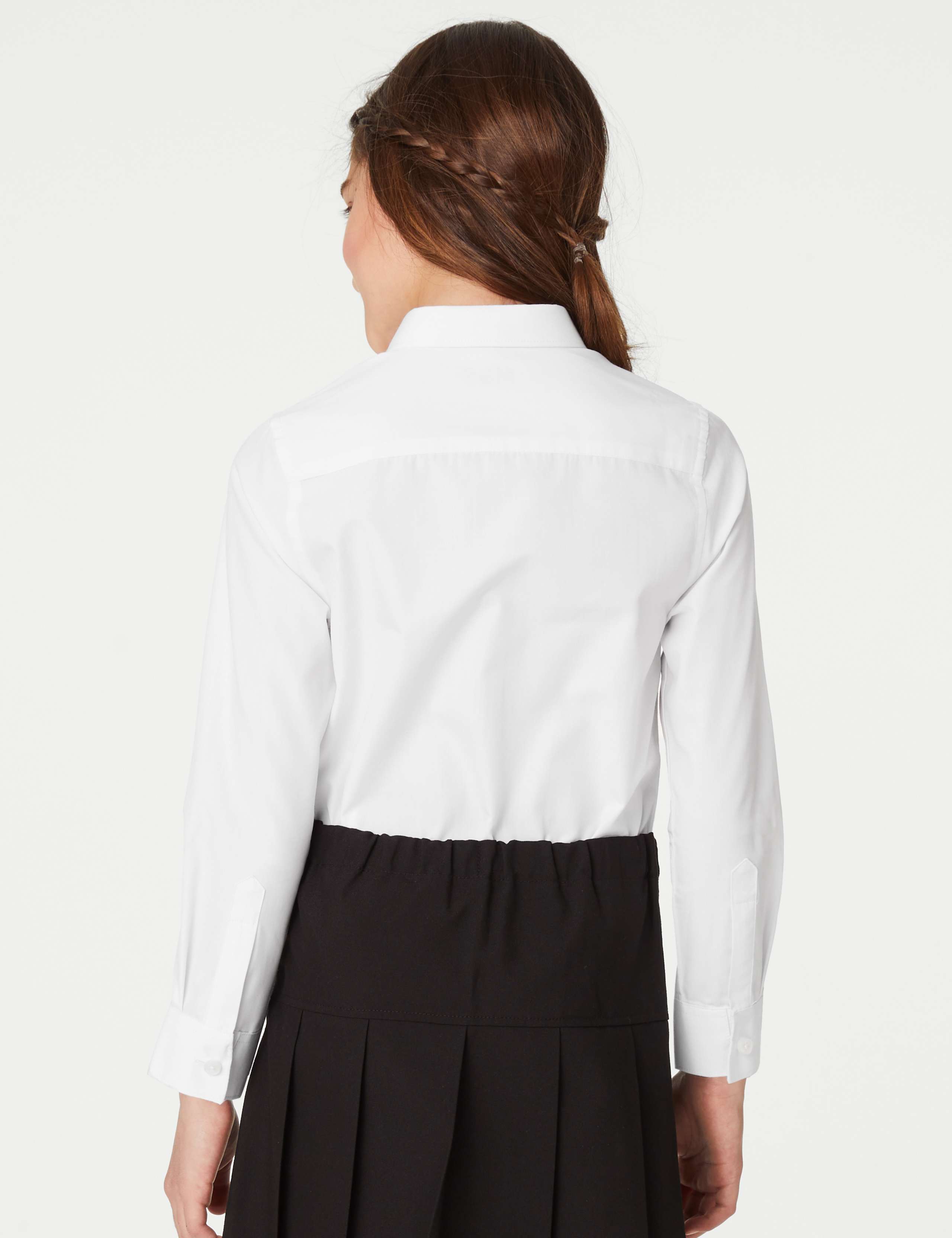 3 Pack Girls' Slim Fit Easy Iron School Shirts (2-16 Yrs) 5 of 7