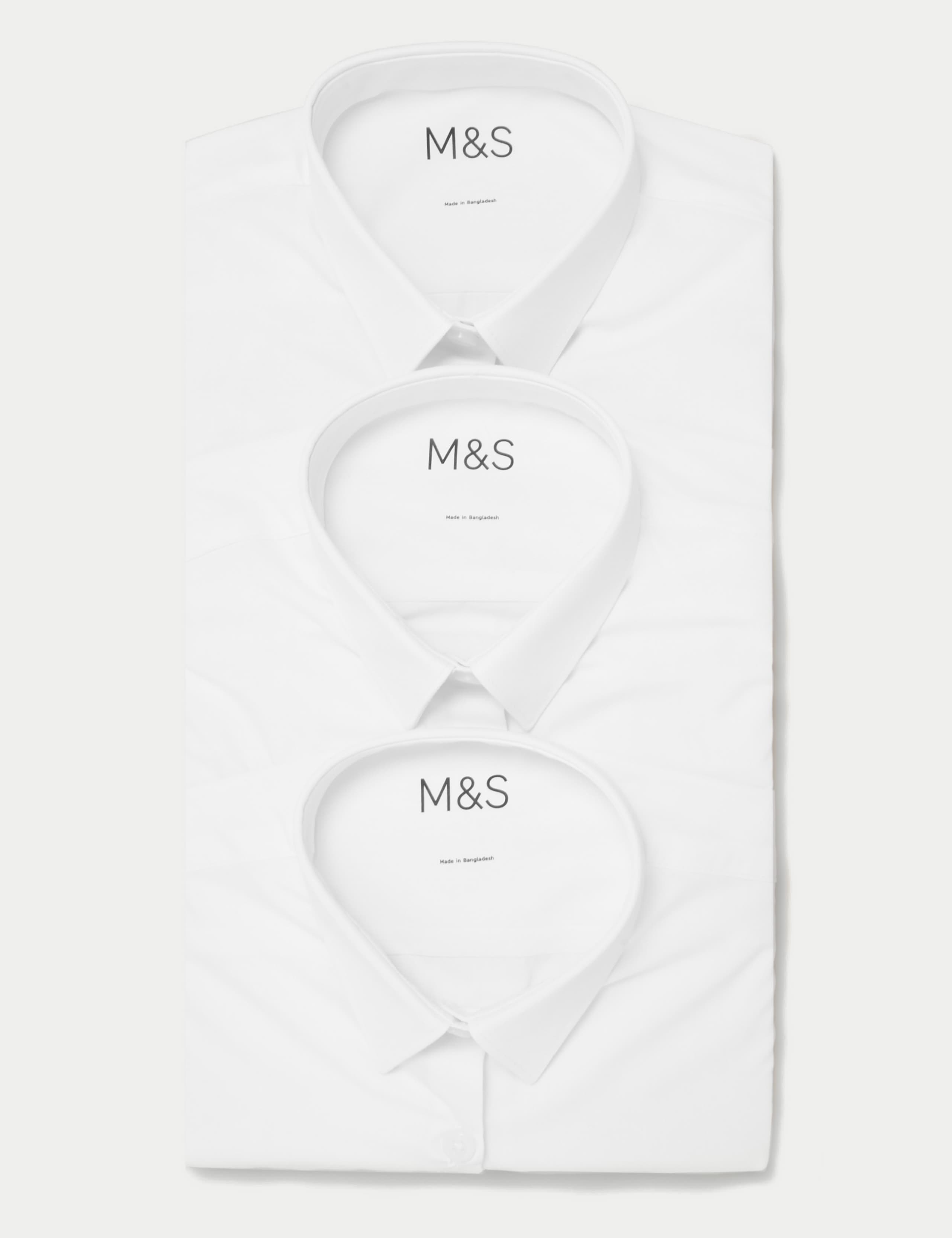 3 Pack Girls' Slim Fit Easy Iron School Shirts (2-16 Yrs) 7 of 7