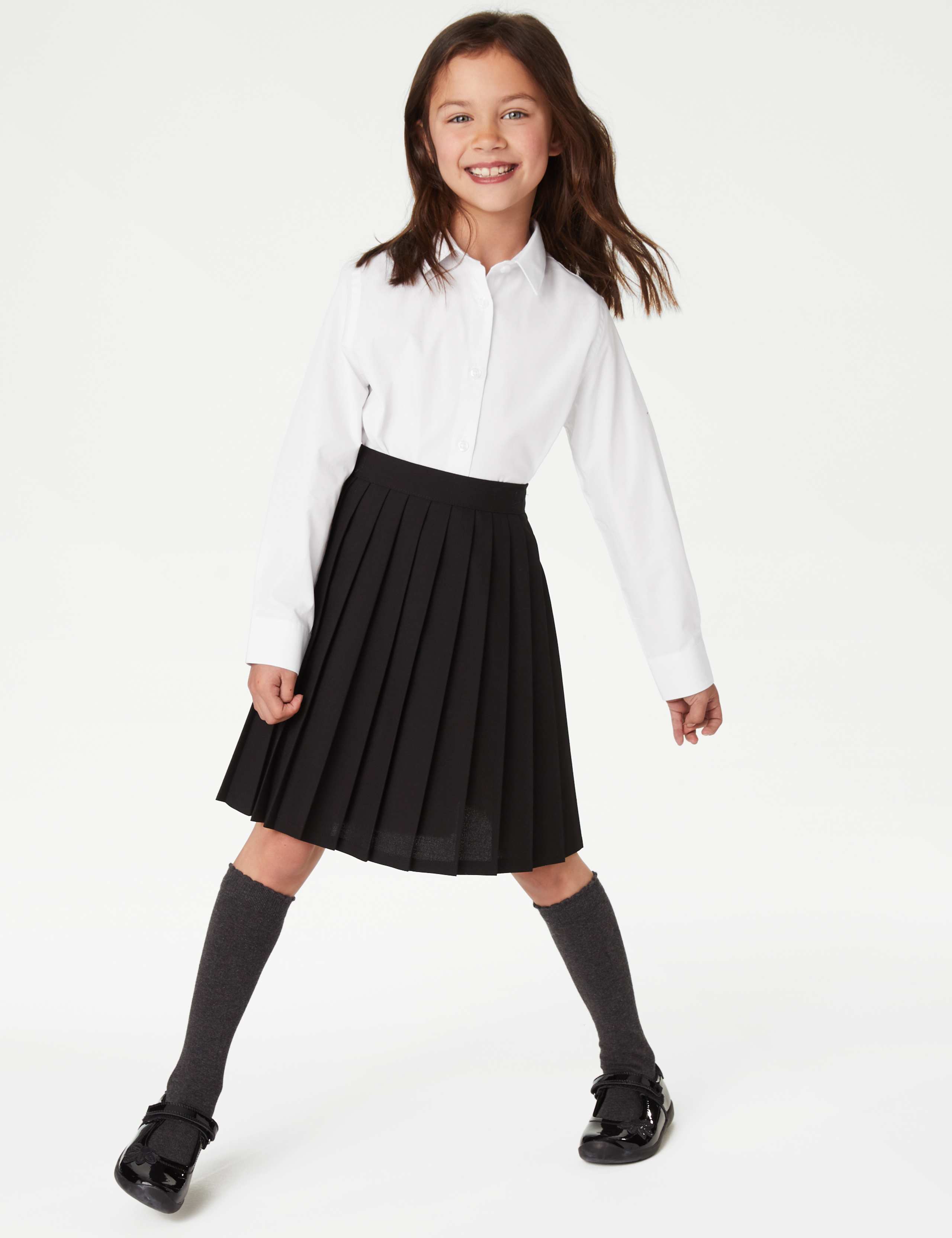 5pk Girls' Regular Fit Easy to Iron Shirts (2-18 Yrs) 3 of 6