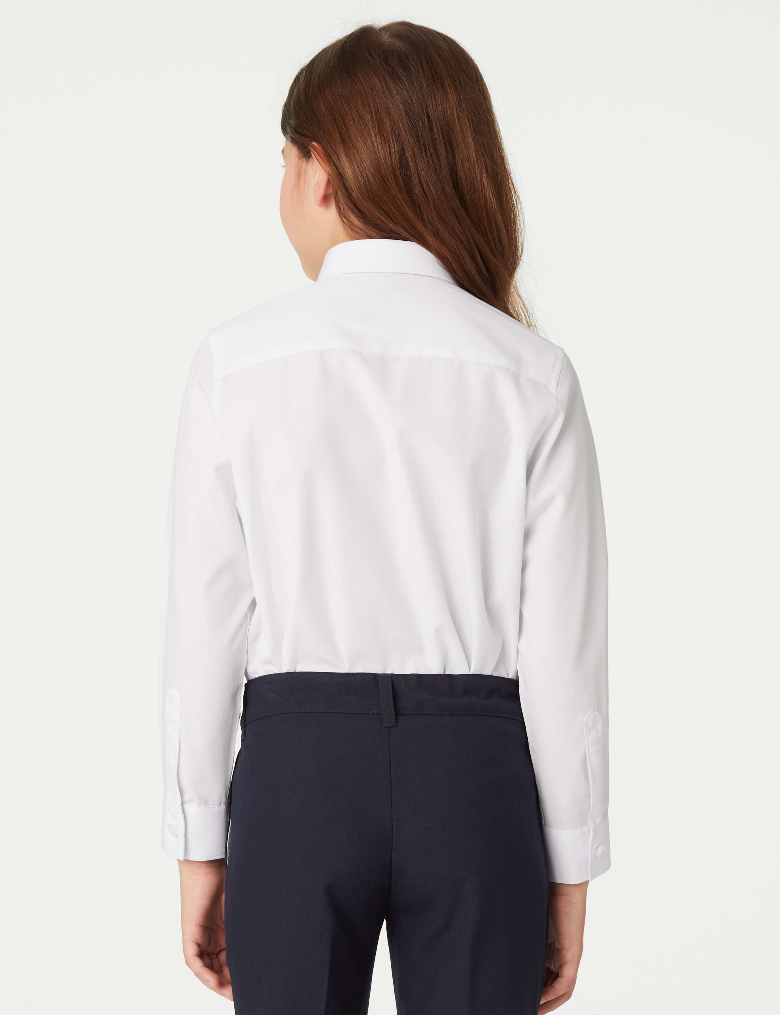 3 Pack Girls' Easy Dressing Easy Iron School Shirts (3-18 Yrs) 4 of 7