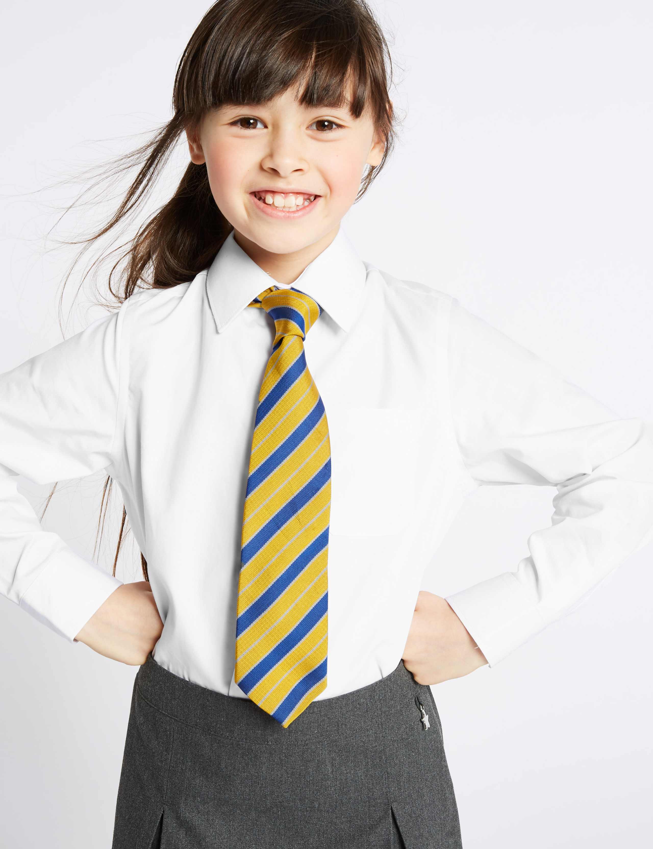 2pk Girls' Pure Cotton School Blouses 1 of 4