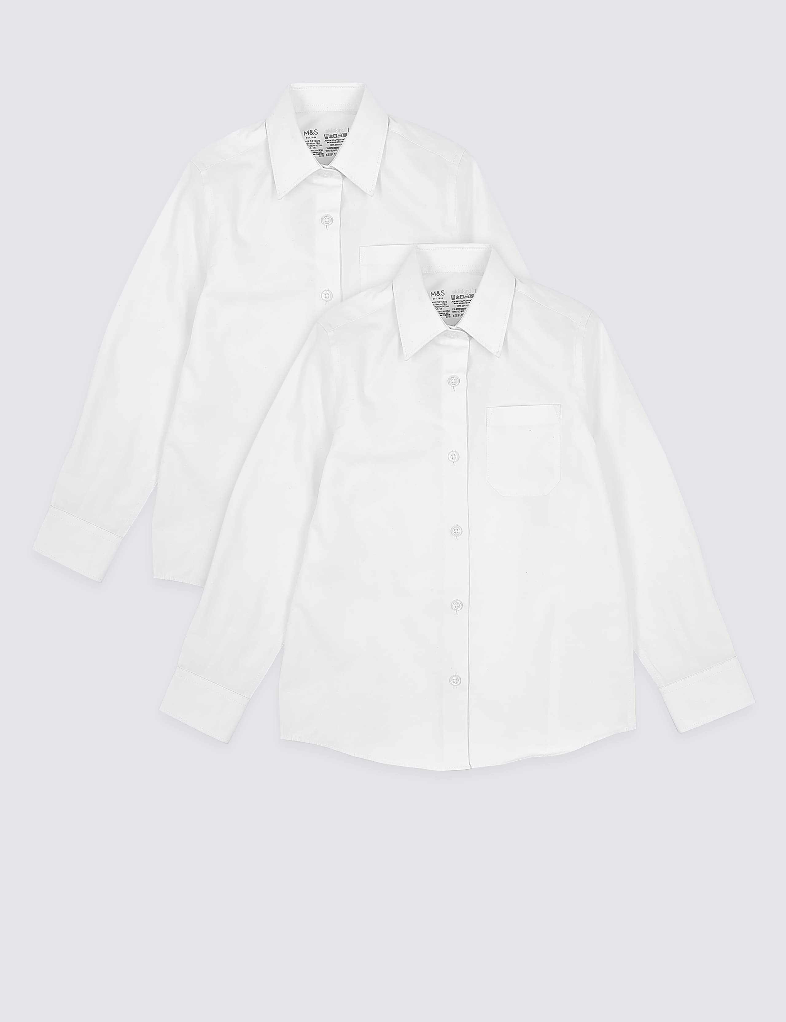 2pk Girls' Pure Cotton School Blouses 2 of 4