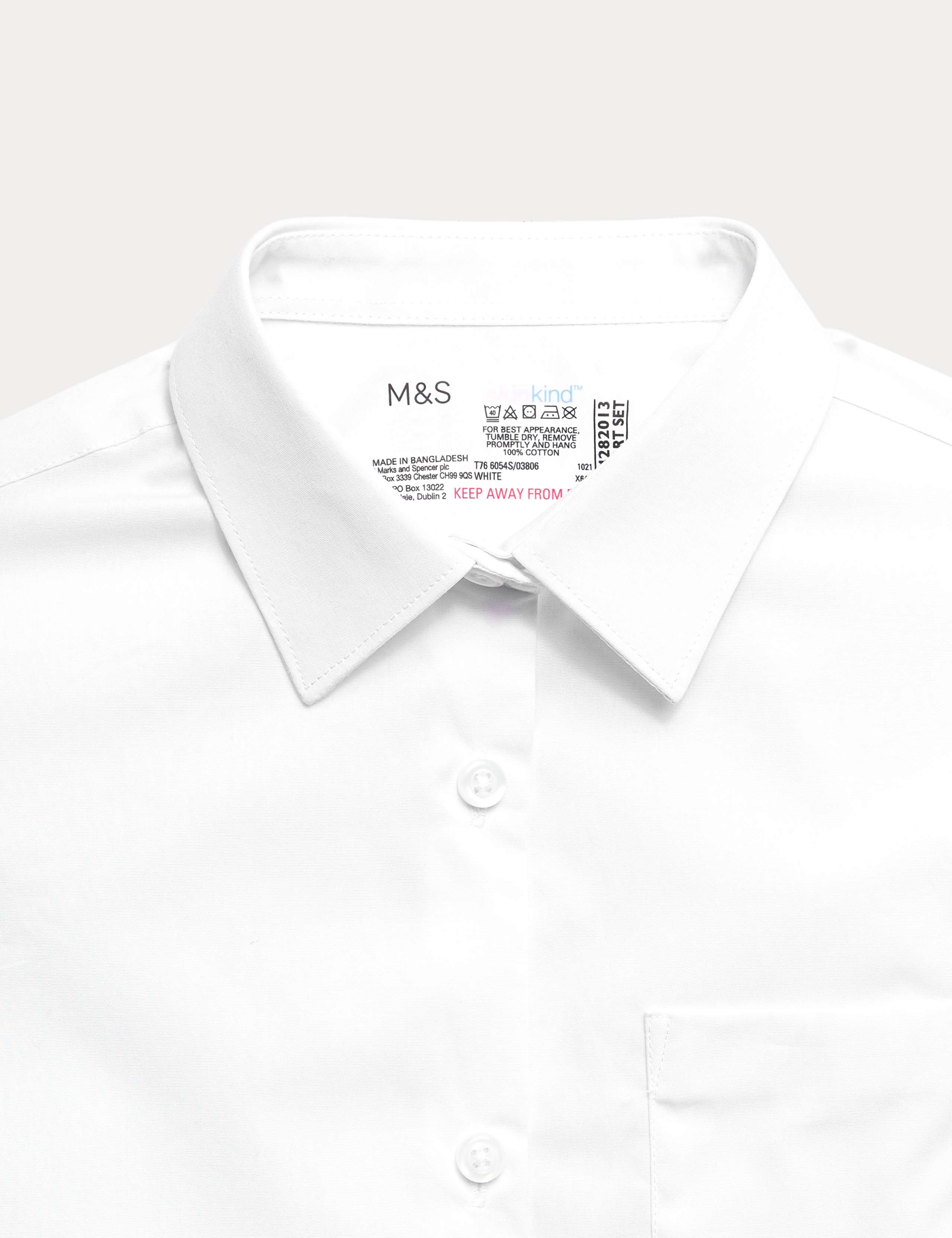 2 Pack Girls’ Regular Fit Cotton School Shirts (2-18 Yrs) 2 of 2