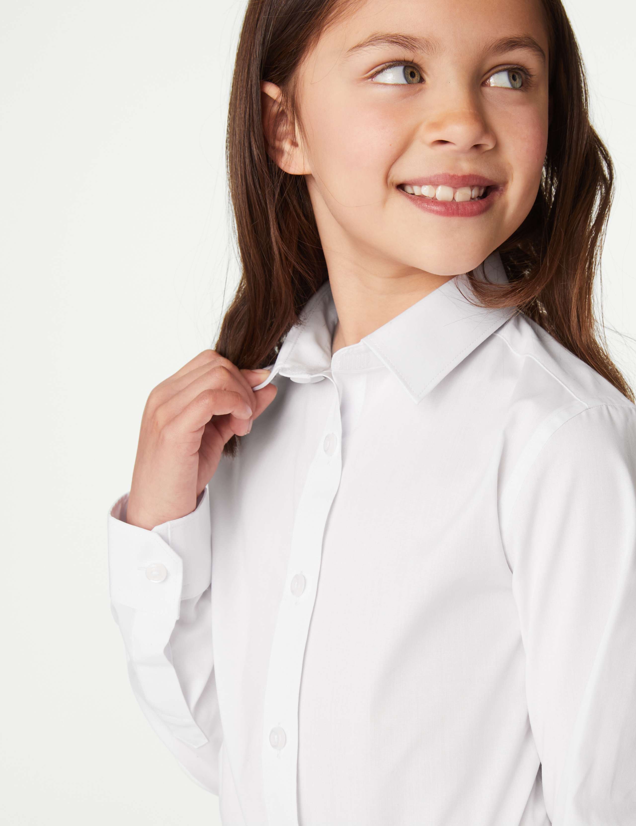 2 Pack Girls' Skinny Fit School Shirts (2-18 Yrs) 4 of 7