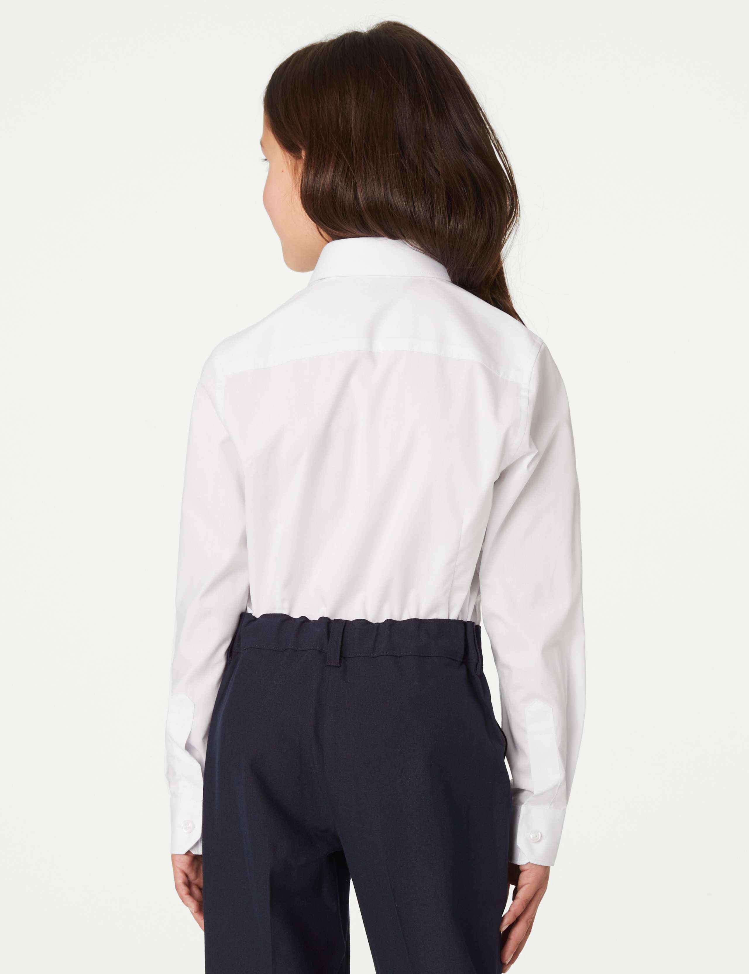 2 Pack Girls' Skinny Fit School Shirts (2-18 Yrs) 5 of 7