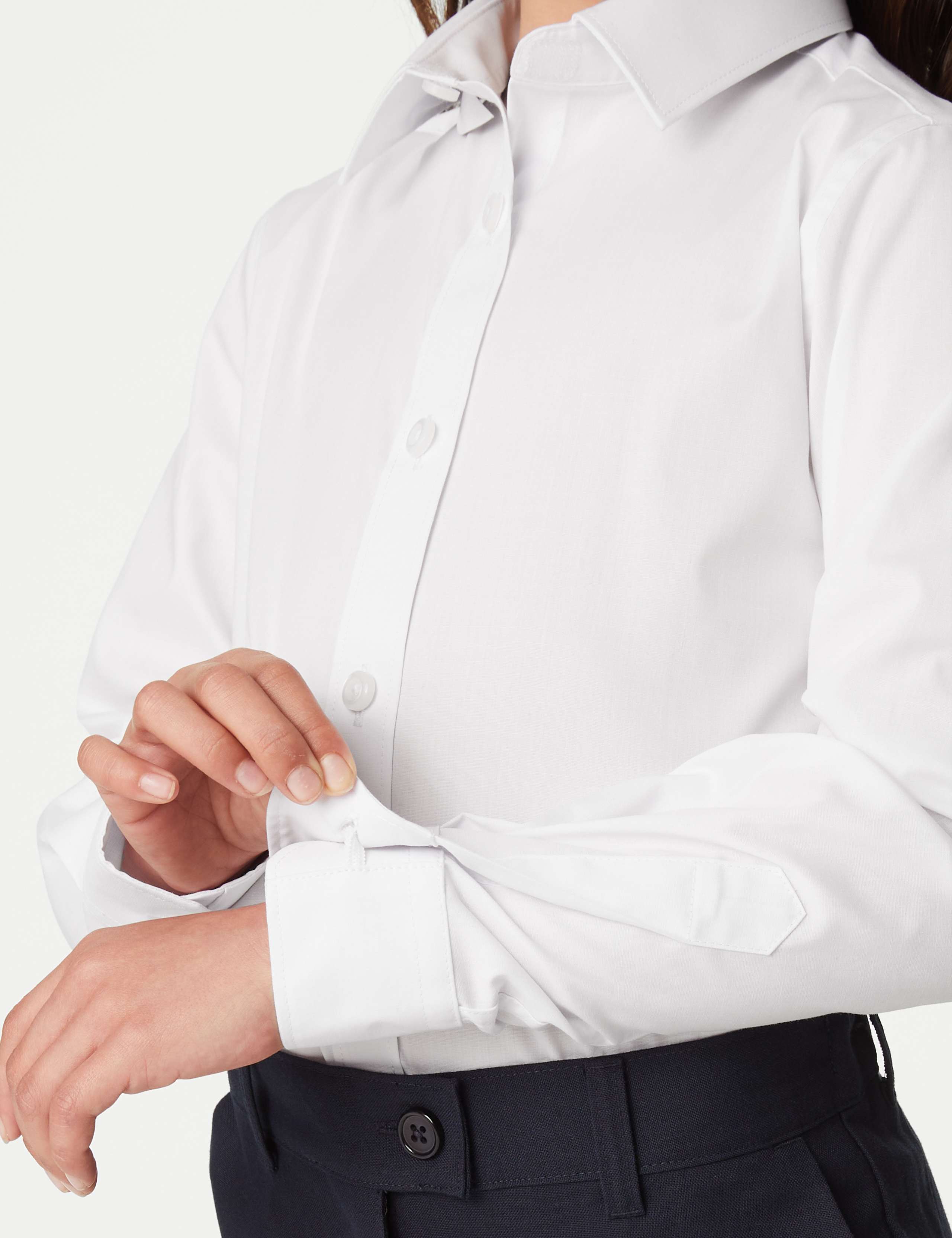 2 Pack Girls' Skinny Fit School Shirts (2-18 Yrs) 6 of 7