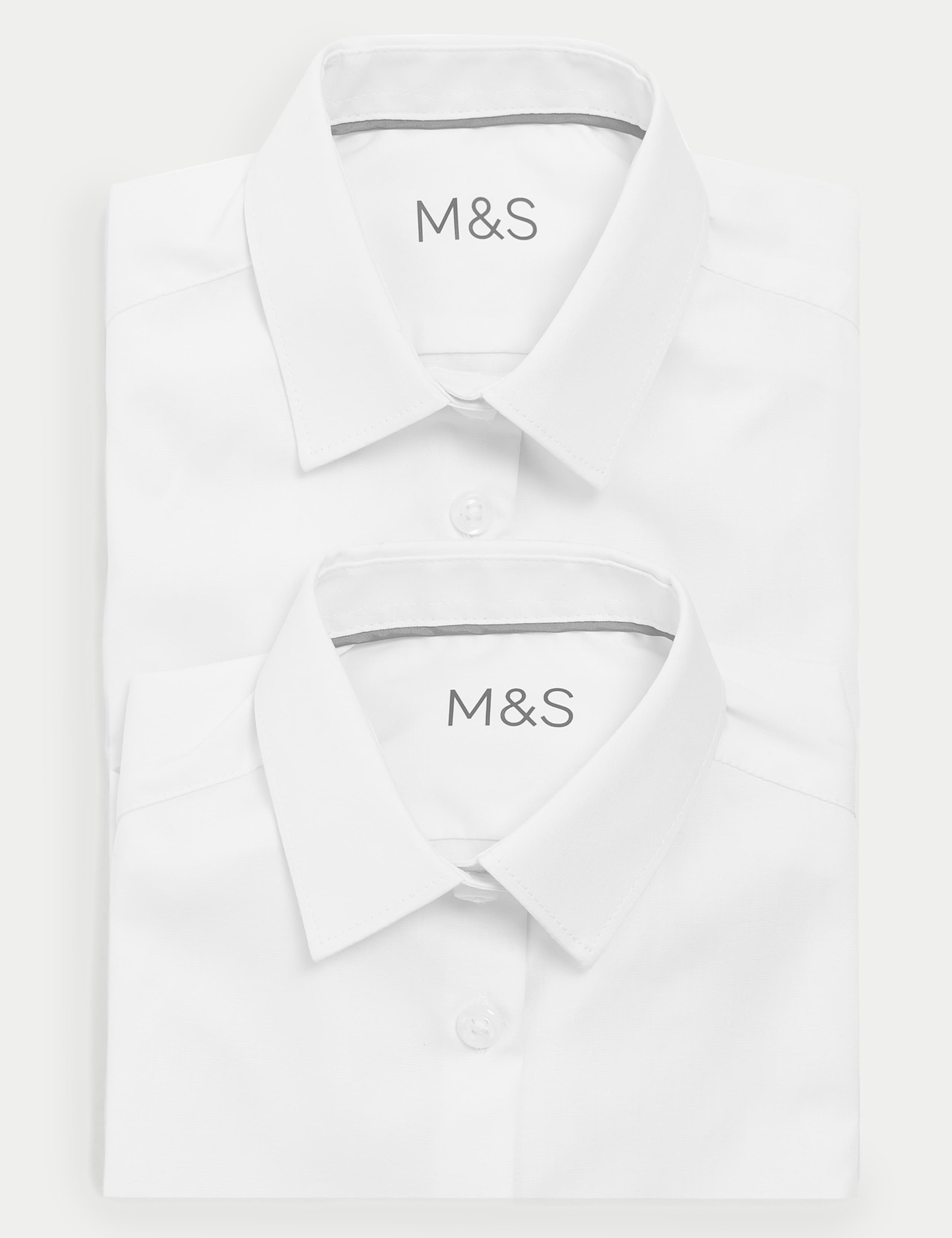 2 Pack Girls' Skinny Fit School Shirts (2-18 Yrs) 7 of 7