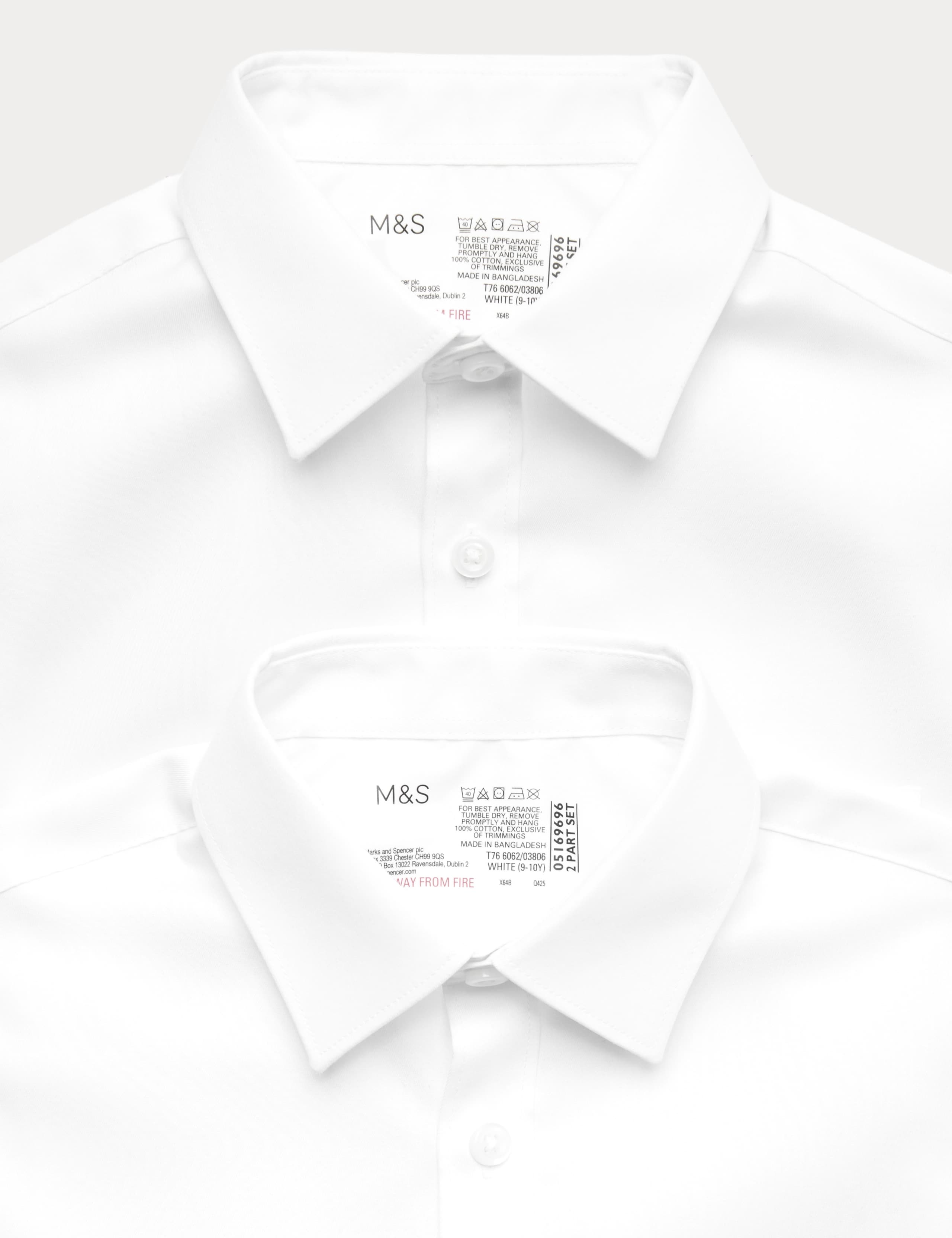 2pk Boys' Regular Fit Cotton School Shirts (2-18 Yrs) 2 of 2