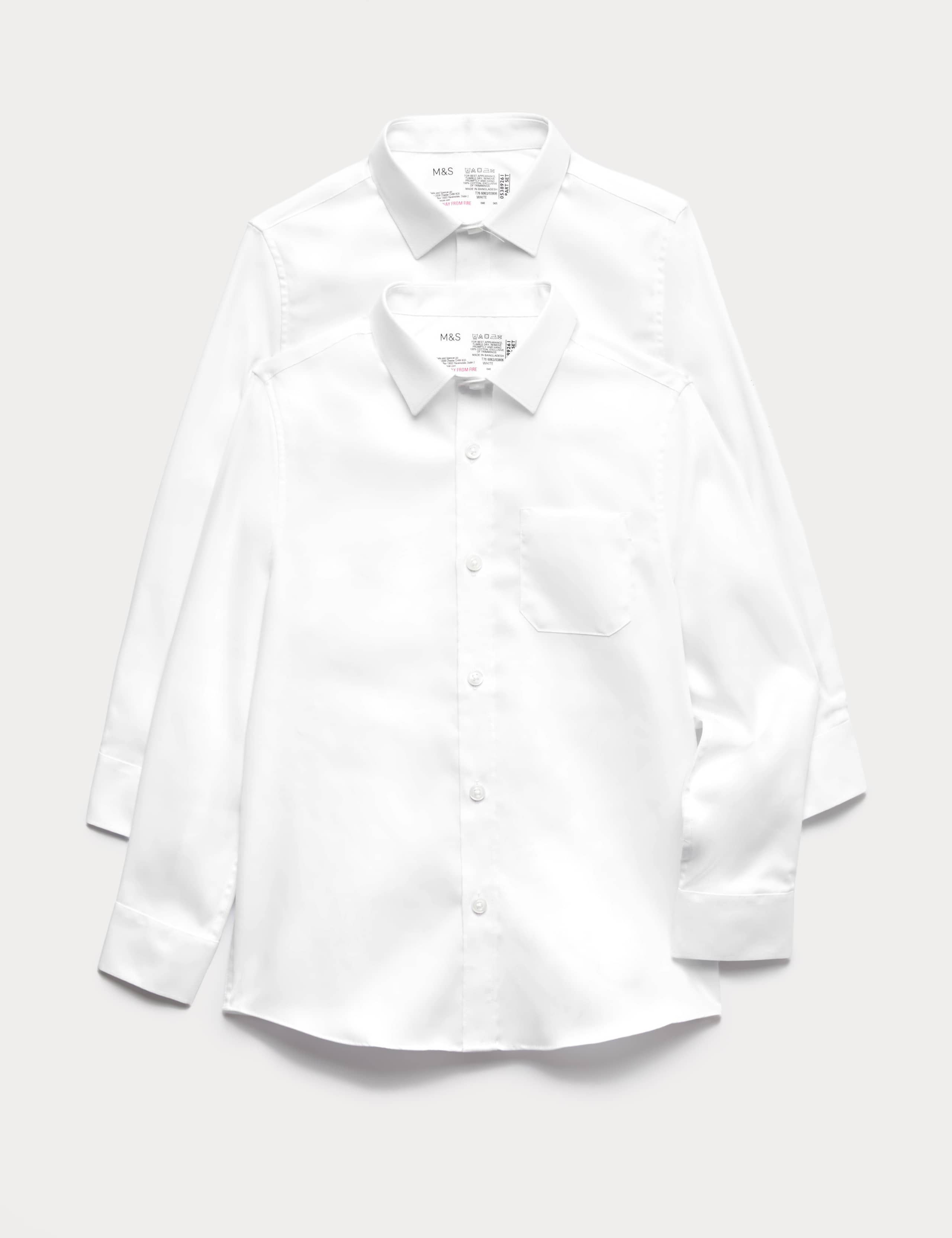 2pk Pure Cotton Regular Fit Shirts (2-18 Years) 1 of 1