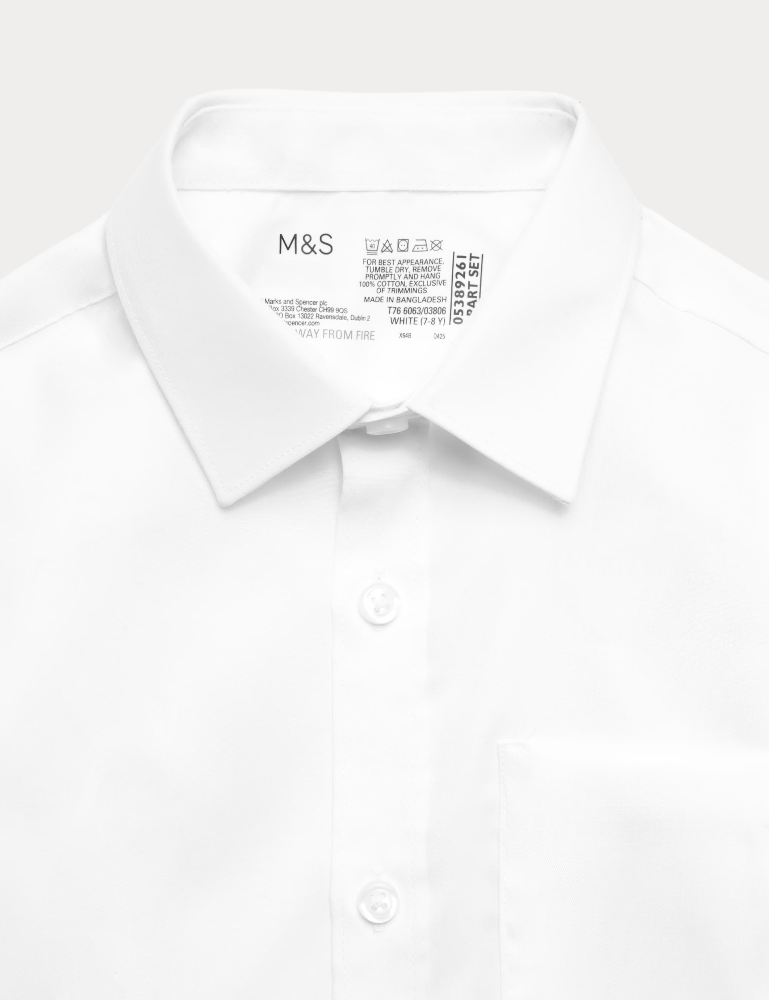 2 Pack Pure Cotton Regular Fit Shirts (2-18 Yrs) 2 of 2