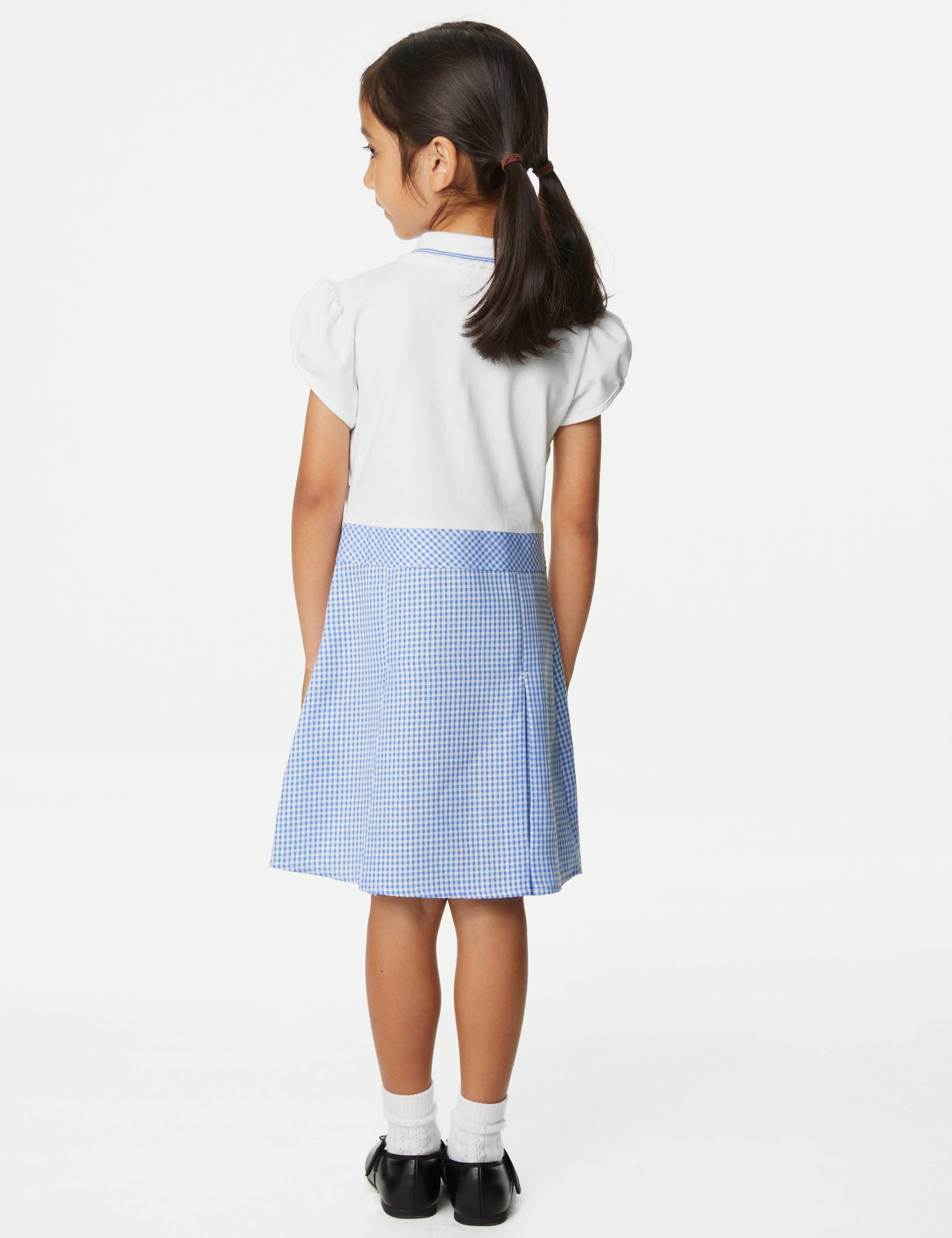 Girls' 2 in 1 Gingham Pleated School Dress (2-14 Yrs) 4 of 5
