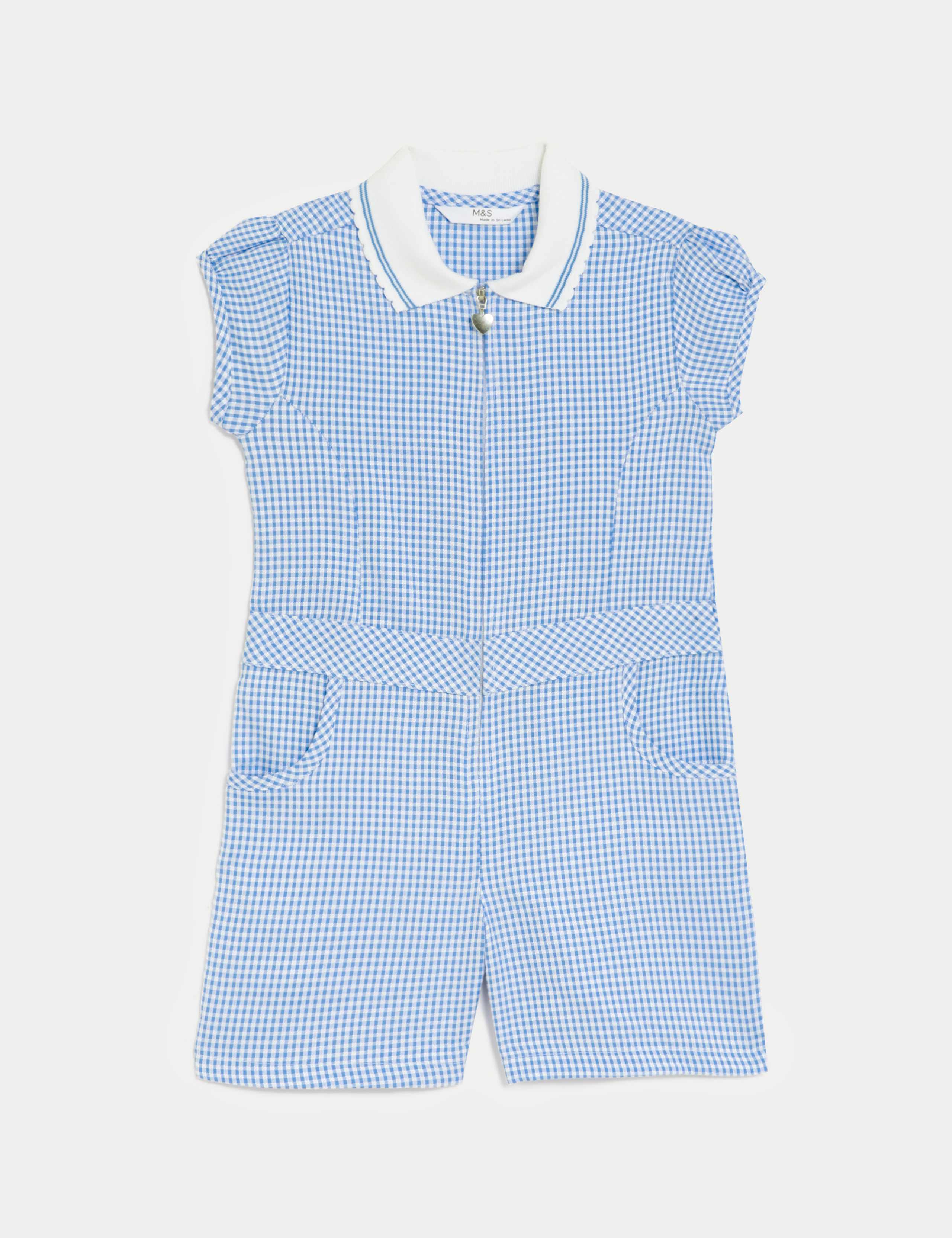 Girls' Gingham School Playsuit (2-14 Yrs) 2 of 5