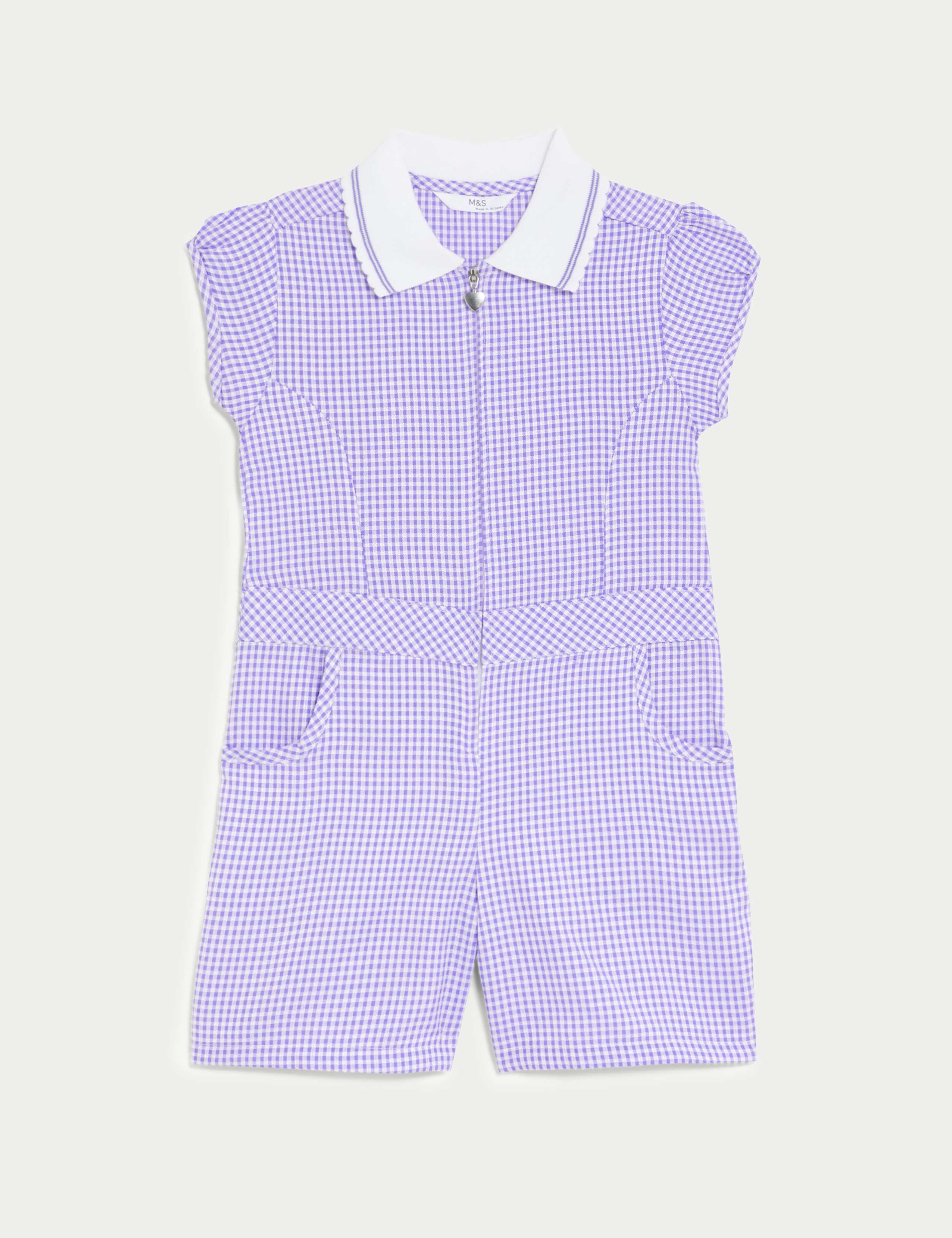 Girls' Gingham School Playsuit (2-14 Yrs) 2 of 5