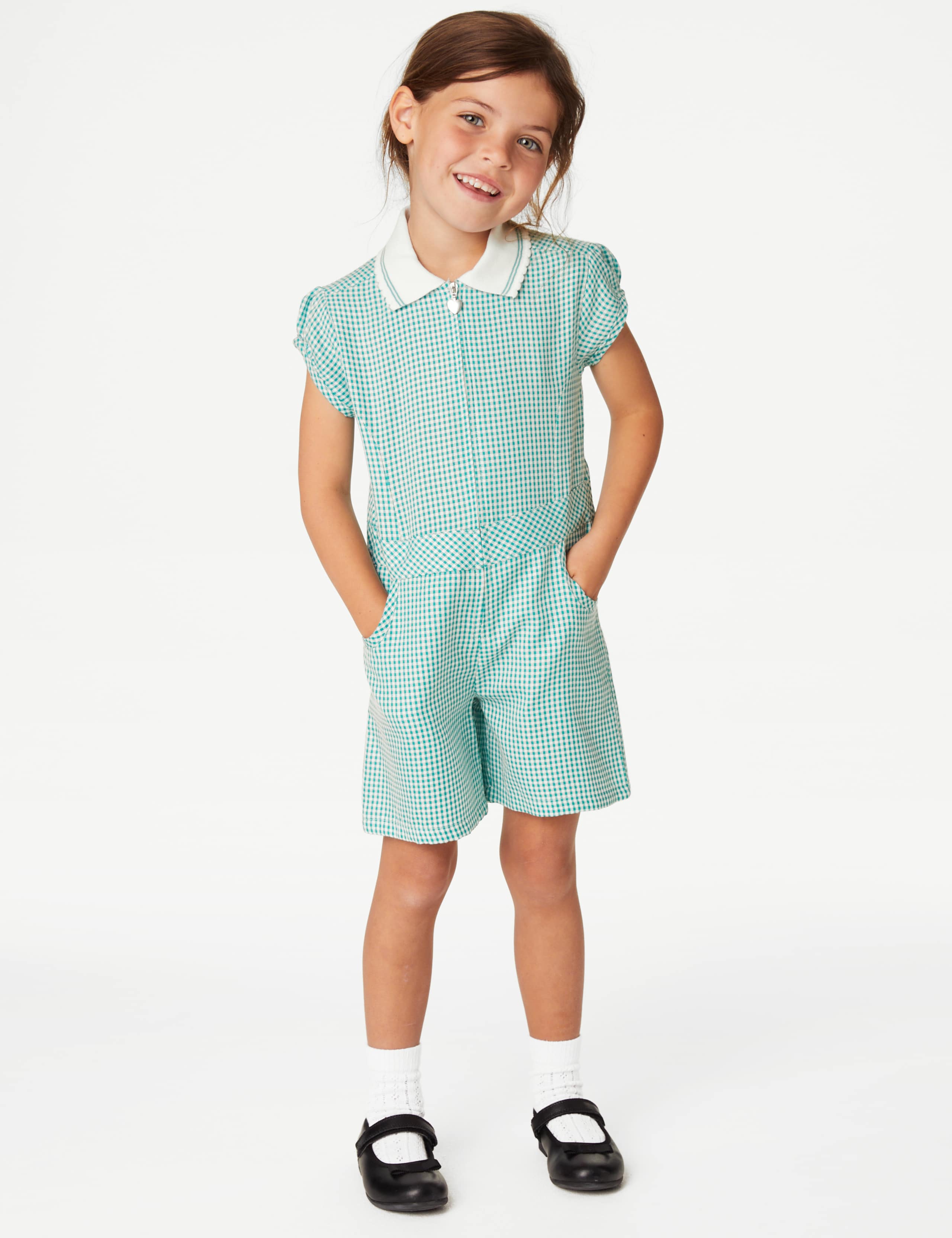Girls' Gingham School Playsuit (2-14 Yrs) 3 of 6