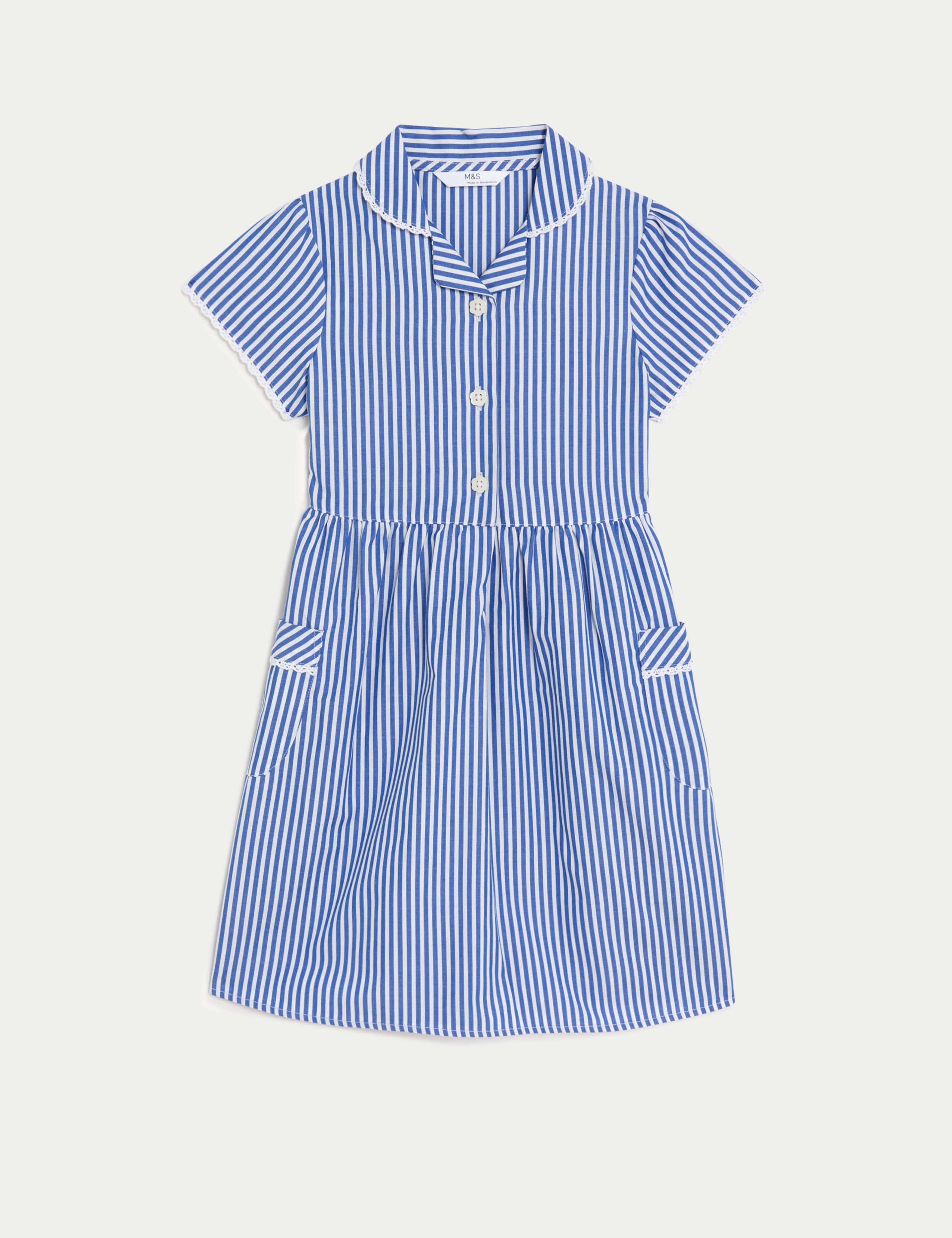 Girls' Pure Cotton Striped School Dress (2-14 Yrs) 2 of 5