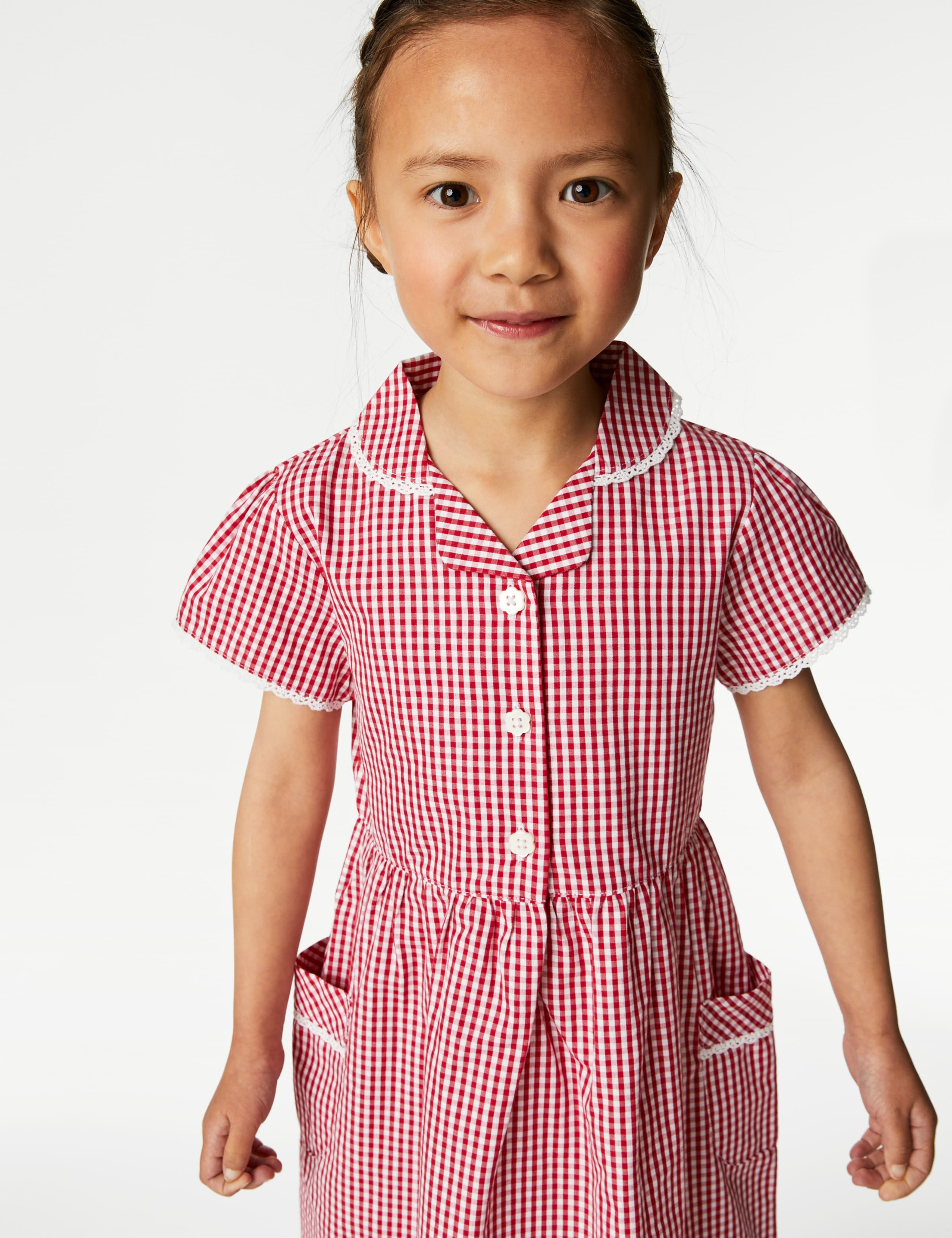 Girls' Pure Cotton Gingham School Dress (2-14 Yrs) 3 of 5