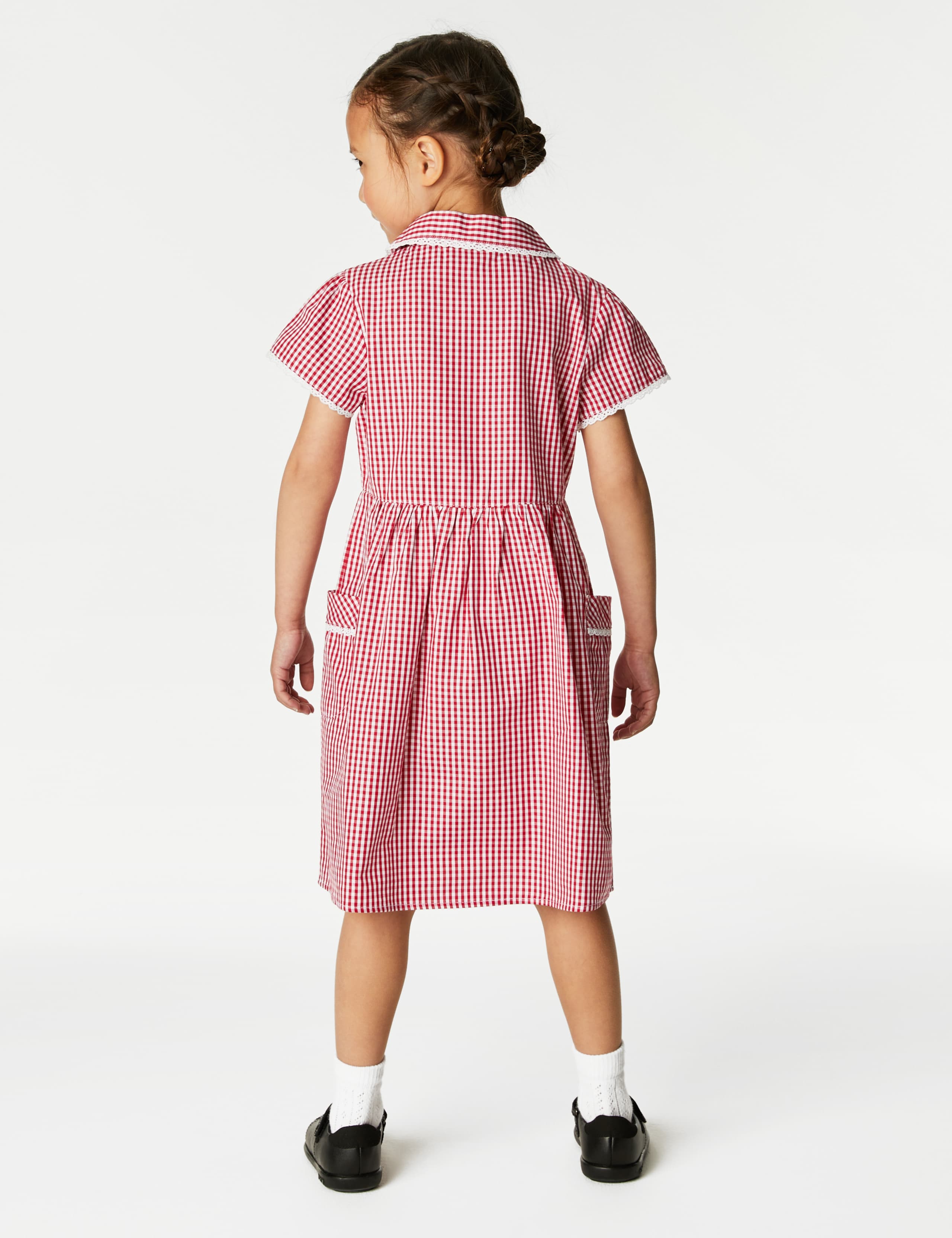 Girls' Pure Cotton Gingham School Dress (2-14 Yrs) 4 of 5