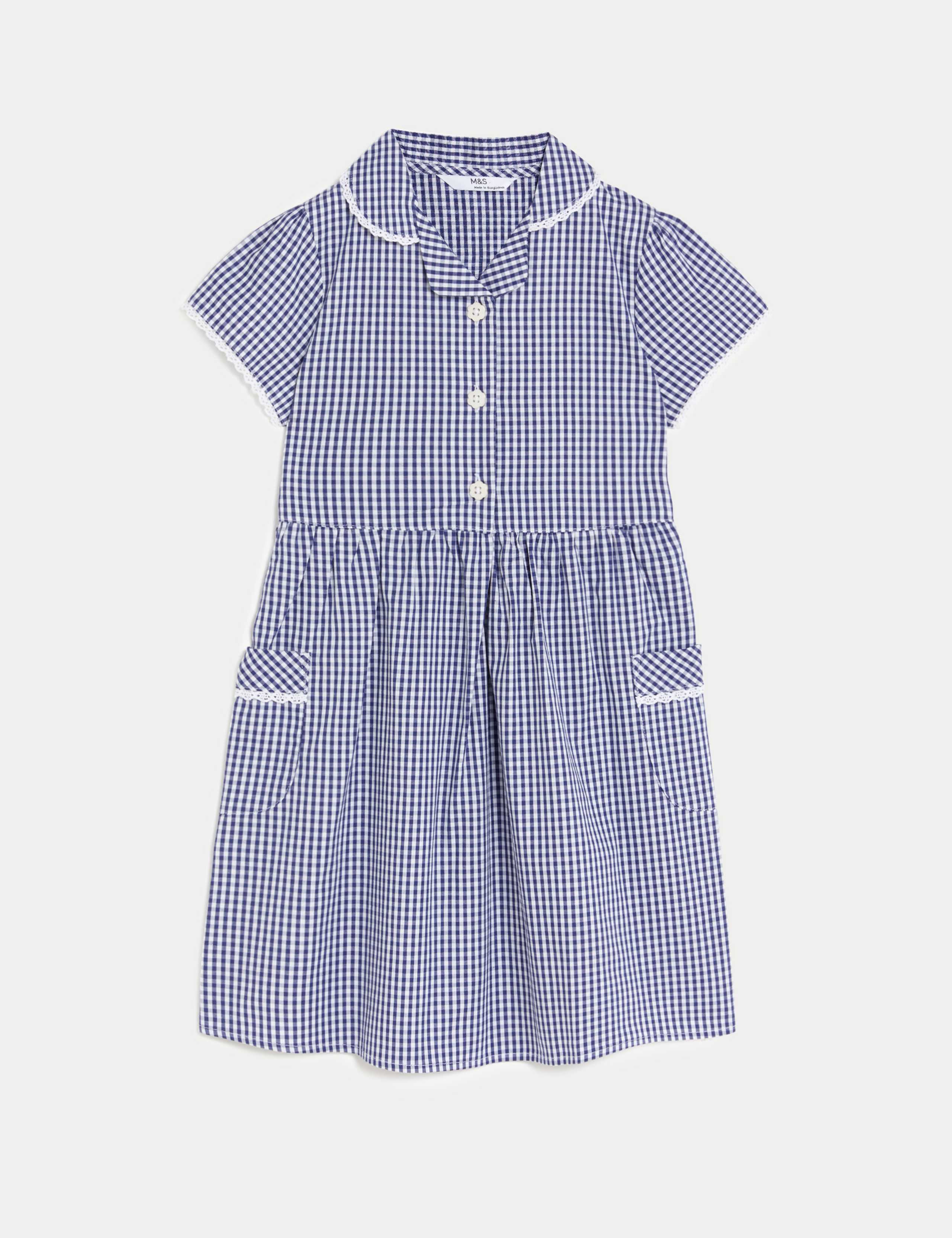 Girls' Pure Cotton Gingham School Dress (2-14 Yrs) 2 of 5