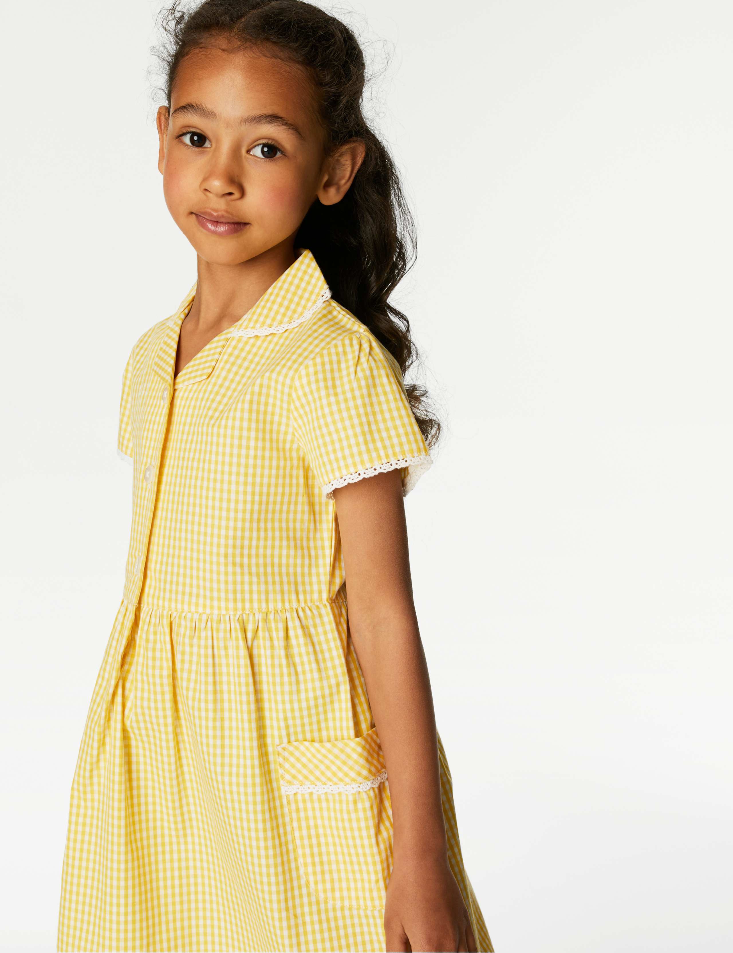 Girls' Pure Cotton Gingham School Dress (2-14 Yrs) 3 of 5