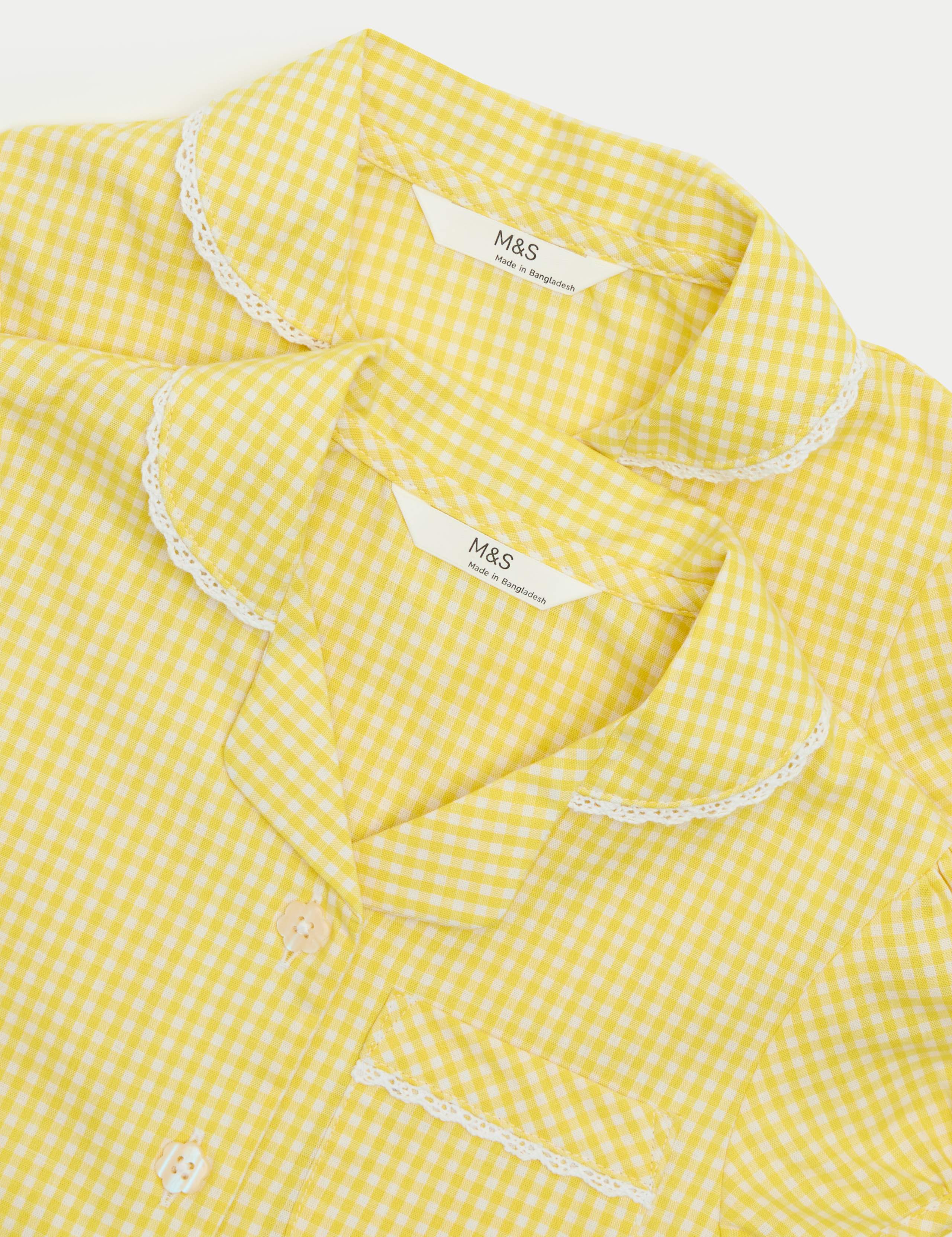 2 Pack Cotton Rich Gingham Dresses (2-14 Years) 2 of 4