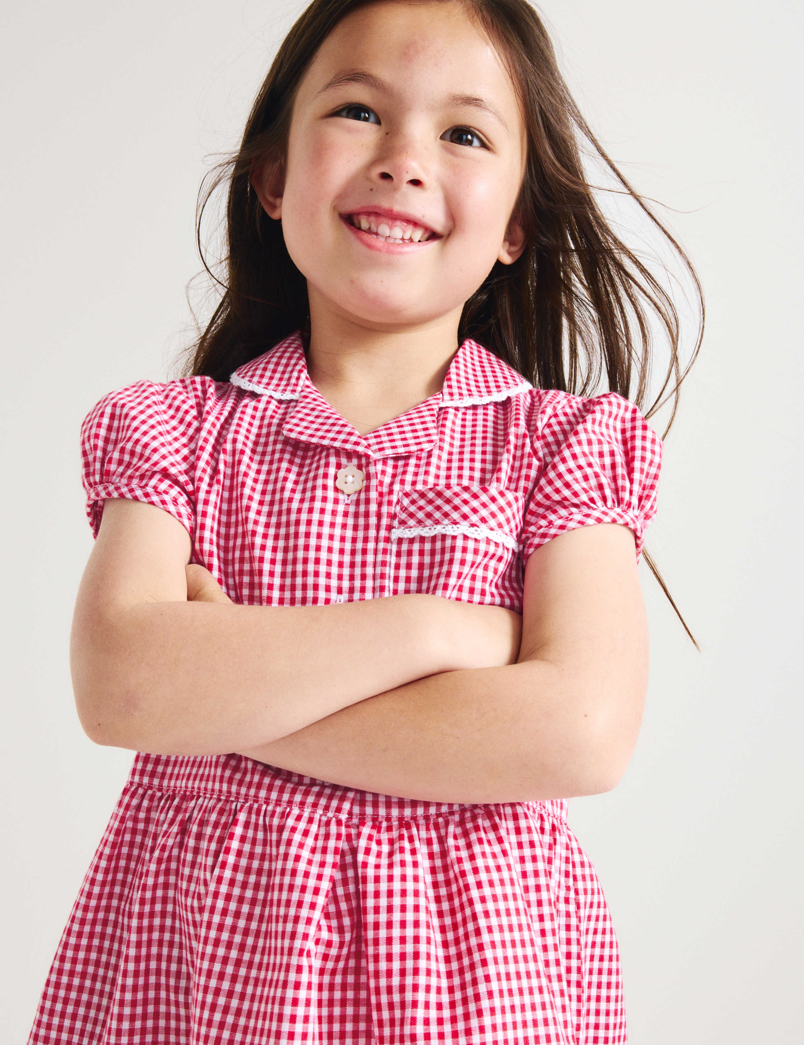 2 Pack Girls' Cotton Rich School Dresses (2-14 Yrs) 3 of 7