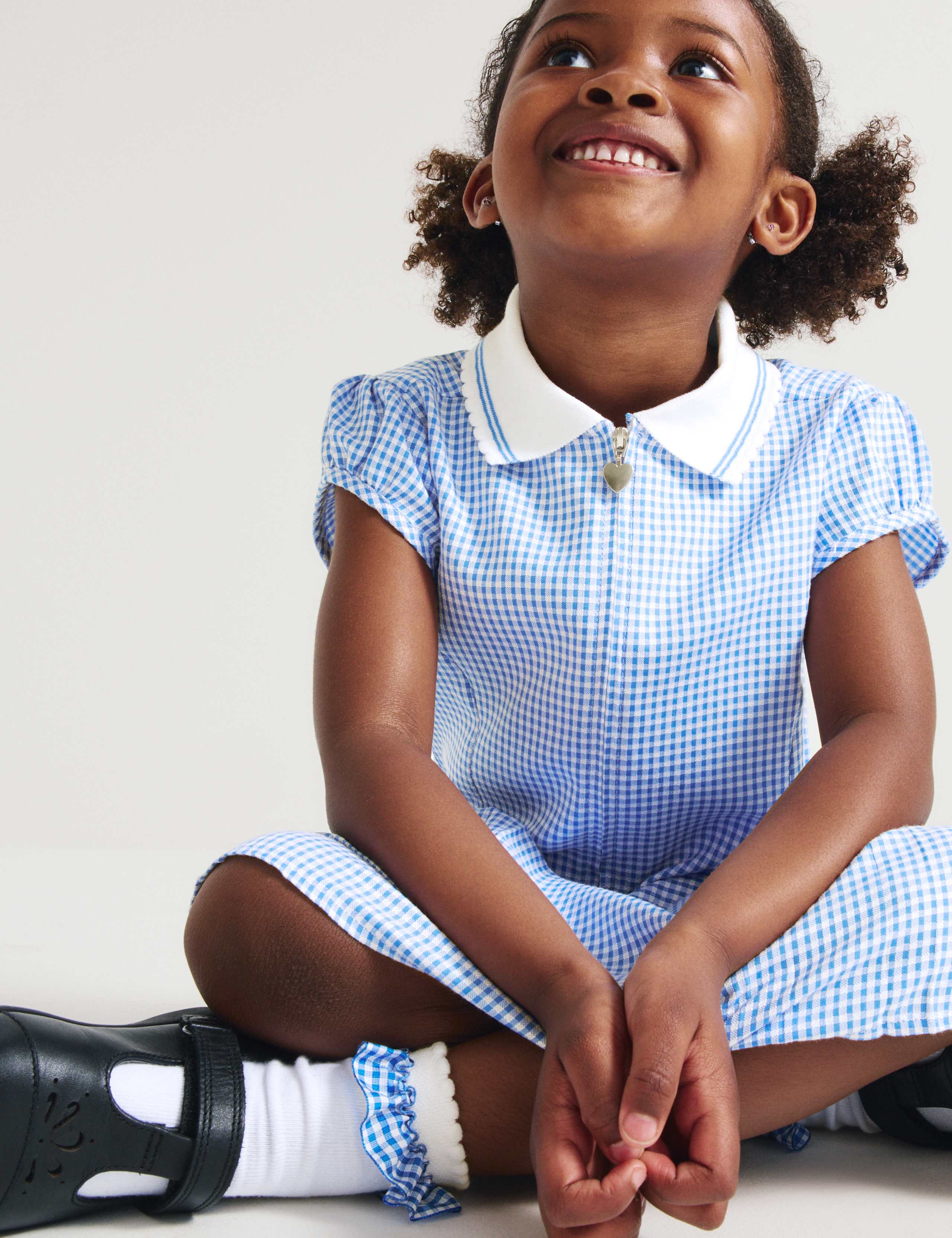 2 Pack Zip Gingham School Dresses (2-14 Yrs) 2 of 8