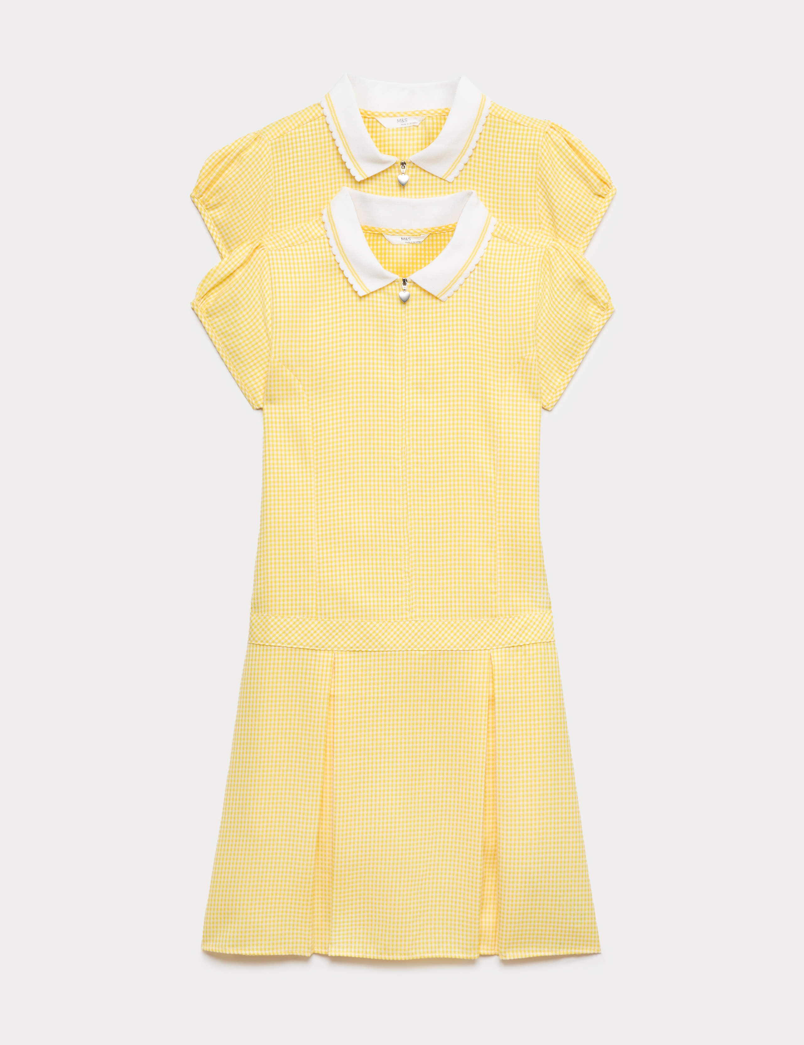 2 Pack Zip Gingham School Dresses (2-14 Yrs) 1 of 2